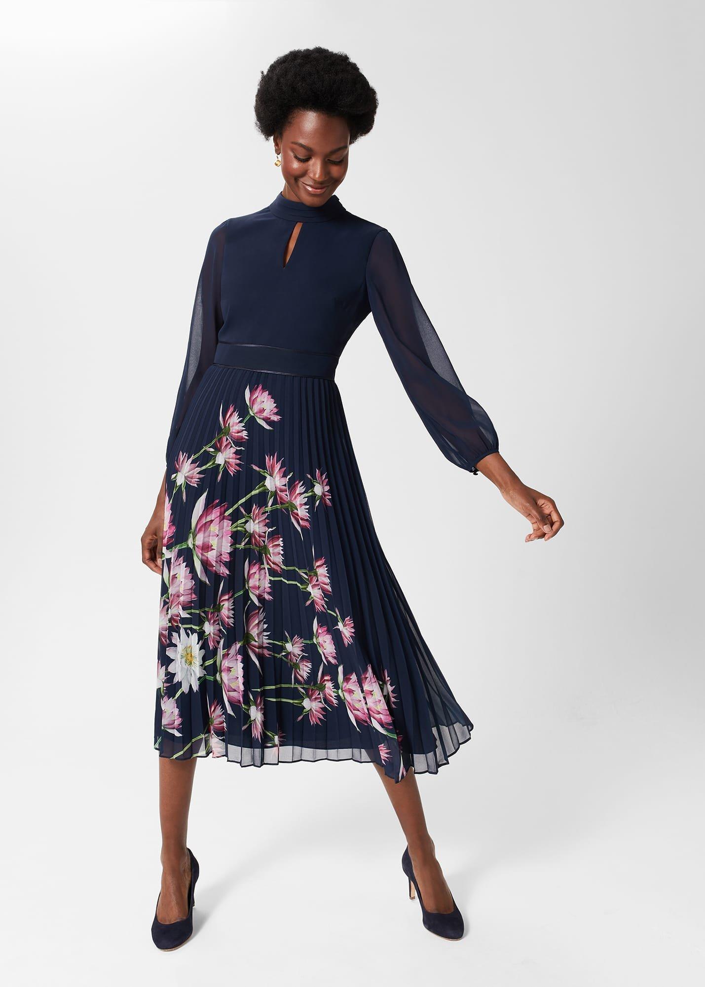 Deanna Pleated Floral Dress
