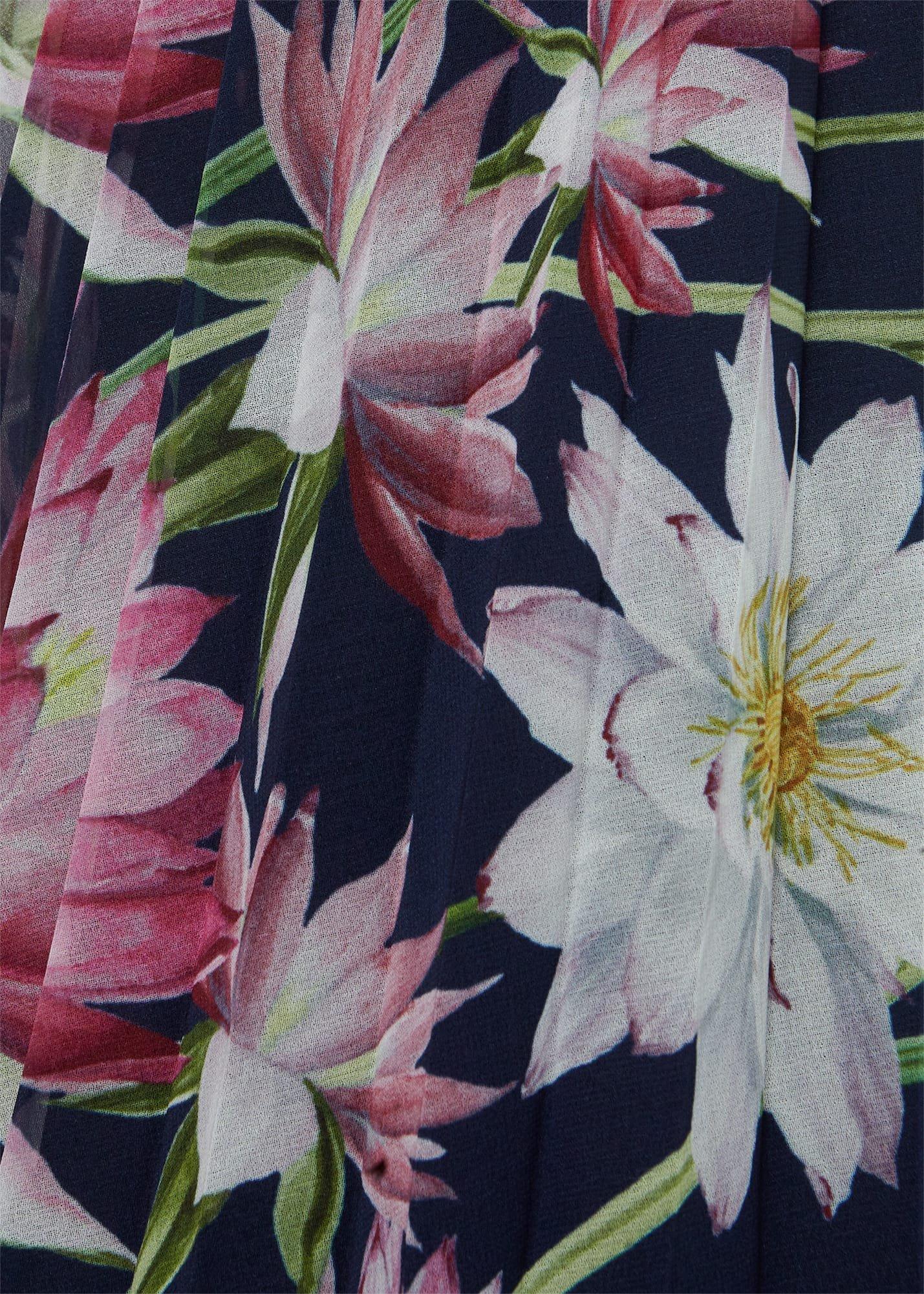 Deanna Pleated Floral Dress, Navy Multi, hi-res