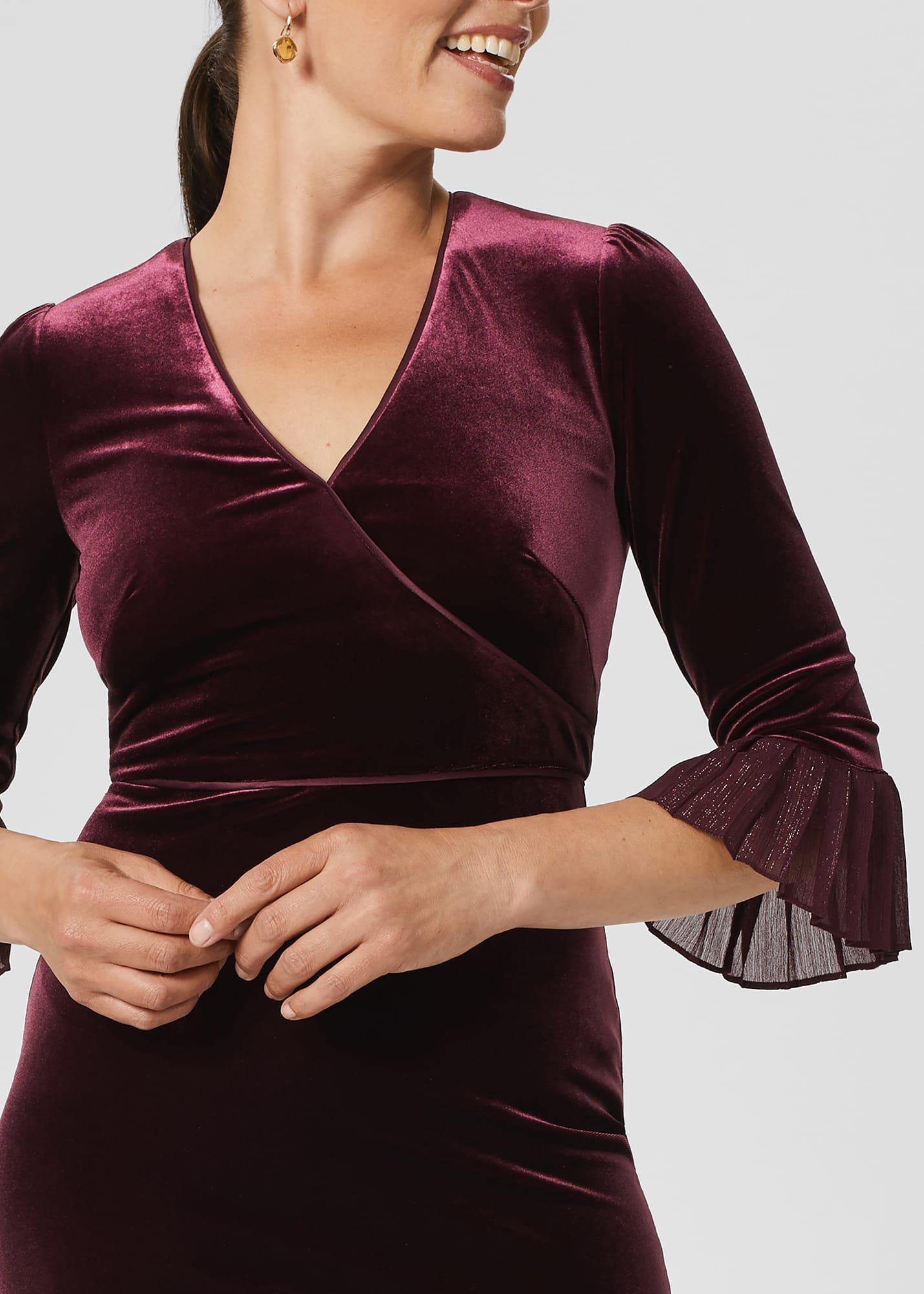 Petite Melodie Velvet Dress, Mulberry Purple, hi-res