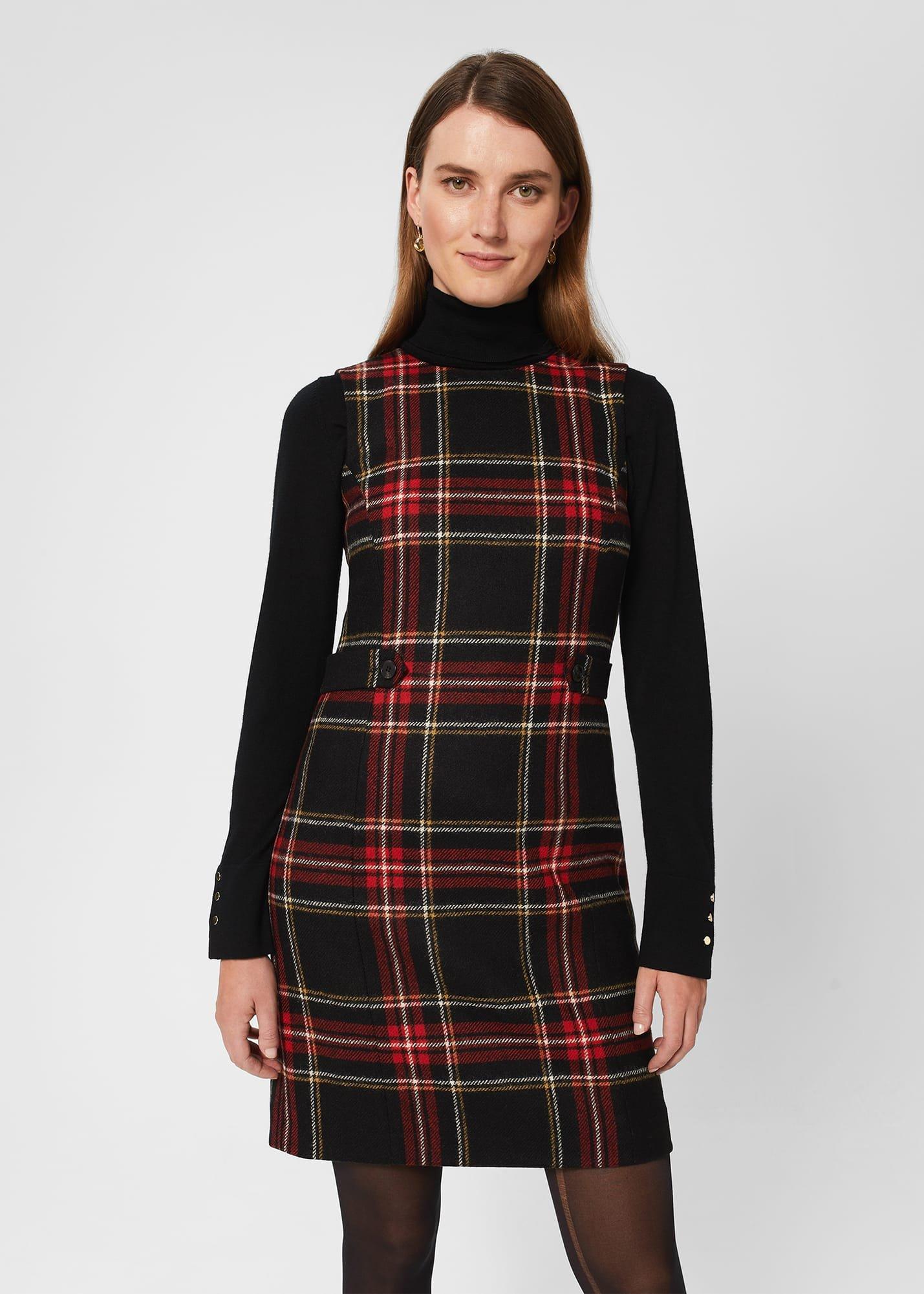 Sariah Wool Dress, Black Red, hi-res