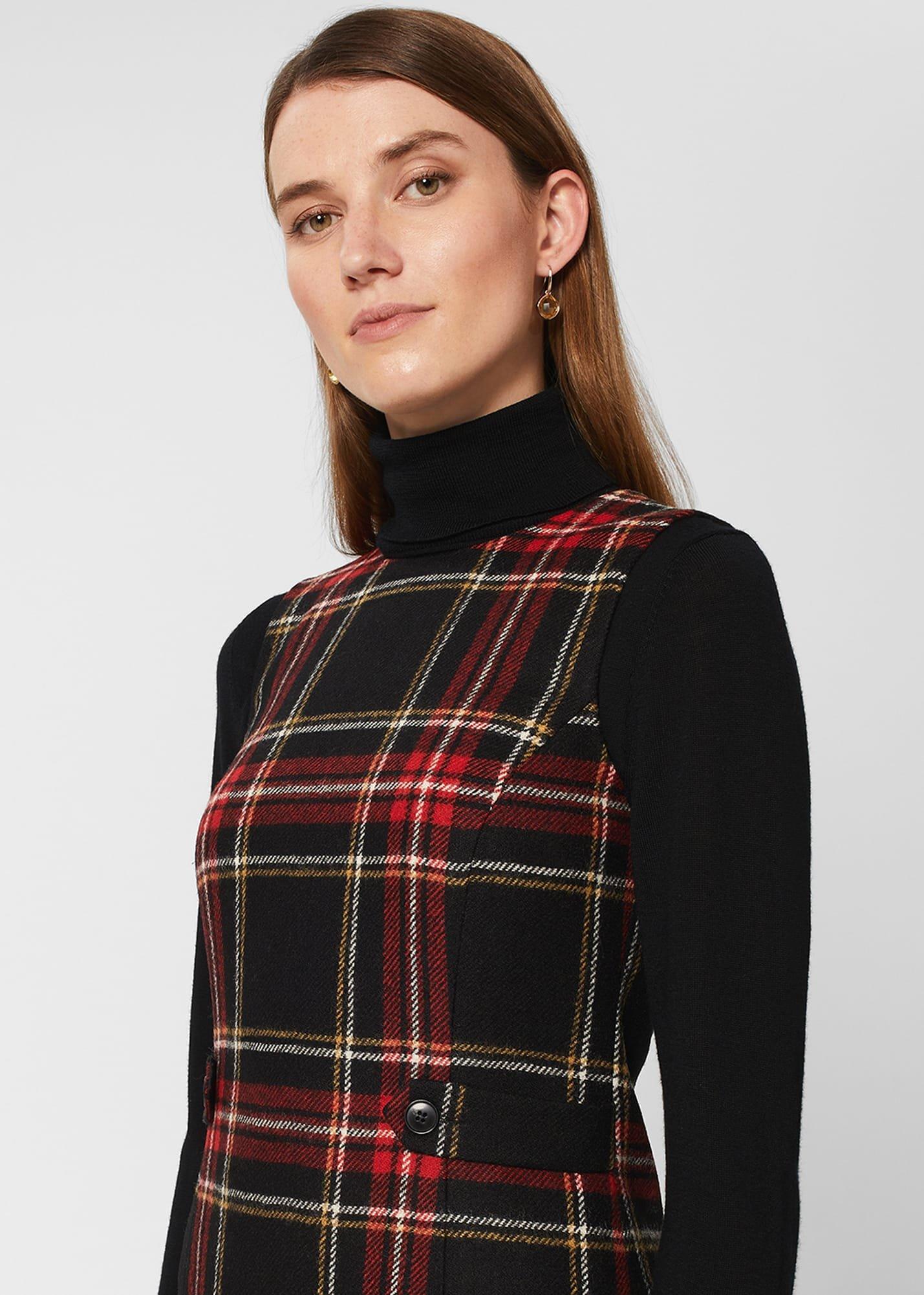 Sariah Wool Dress, Black Red, hi-res