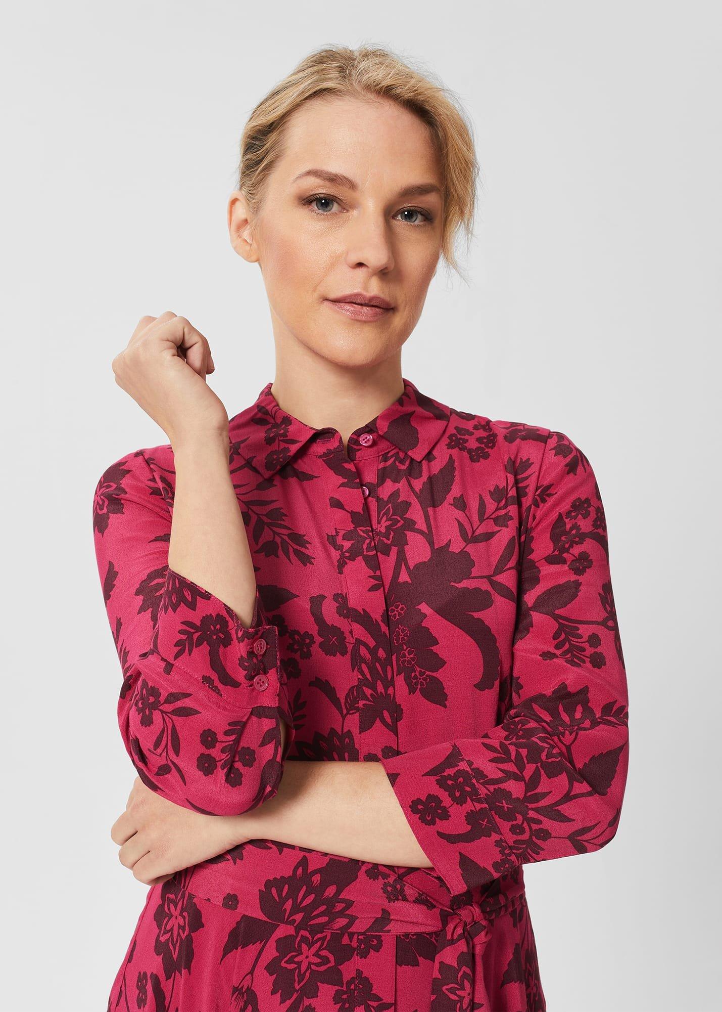 Petite Lainey Belted Fit And Flare Dress , Rich Berry Red, hi-res