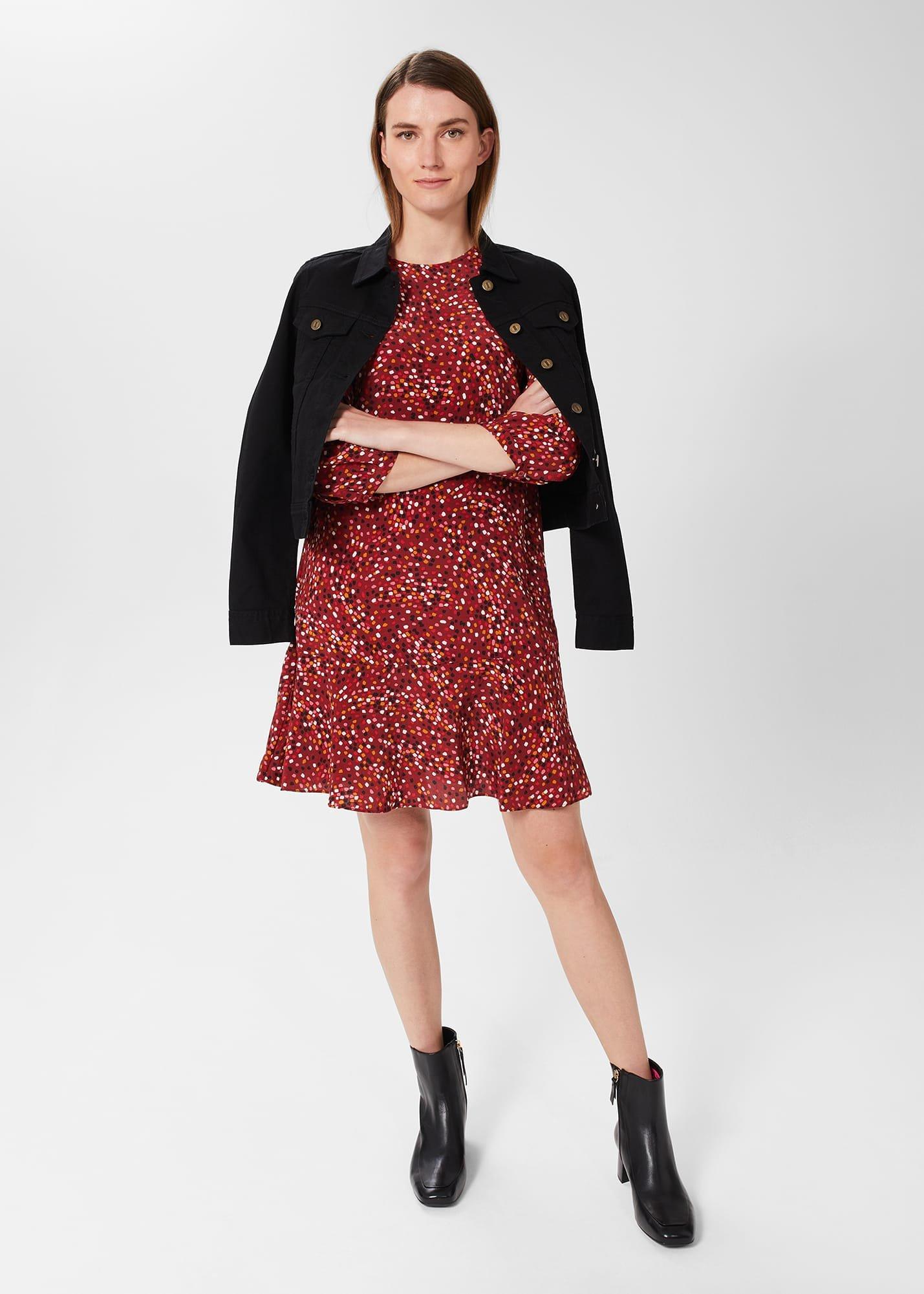 Prim Tunic Dress , Cherry Red Mlt, hi-res