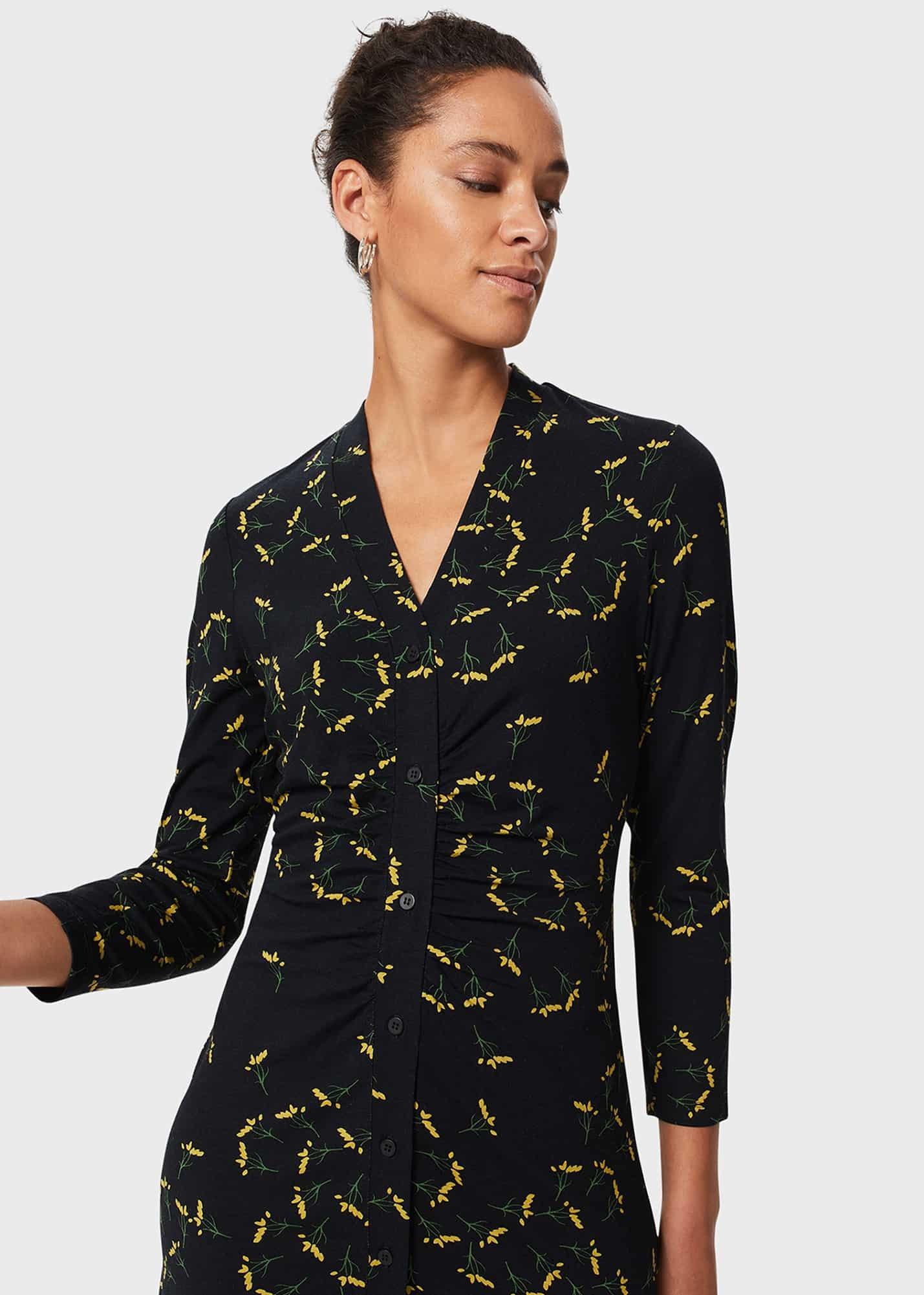 Petite Hatty Dress, Navy Chartreuse, hi-res
