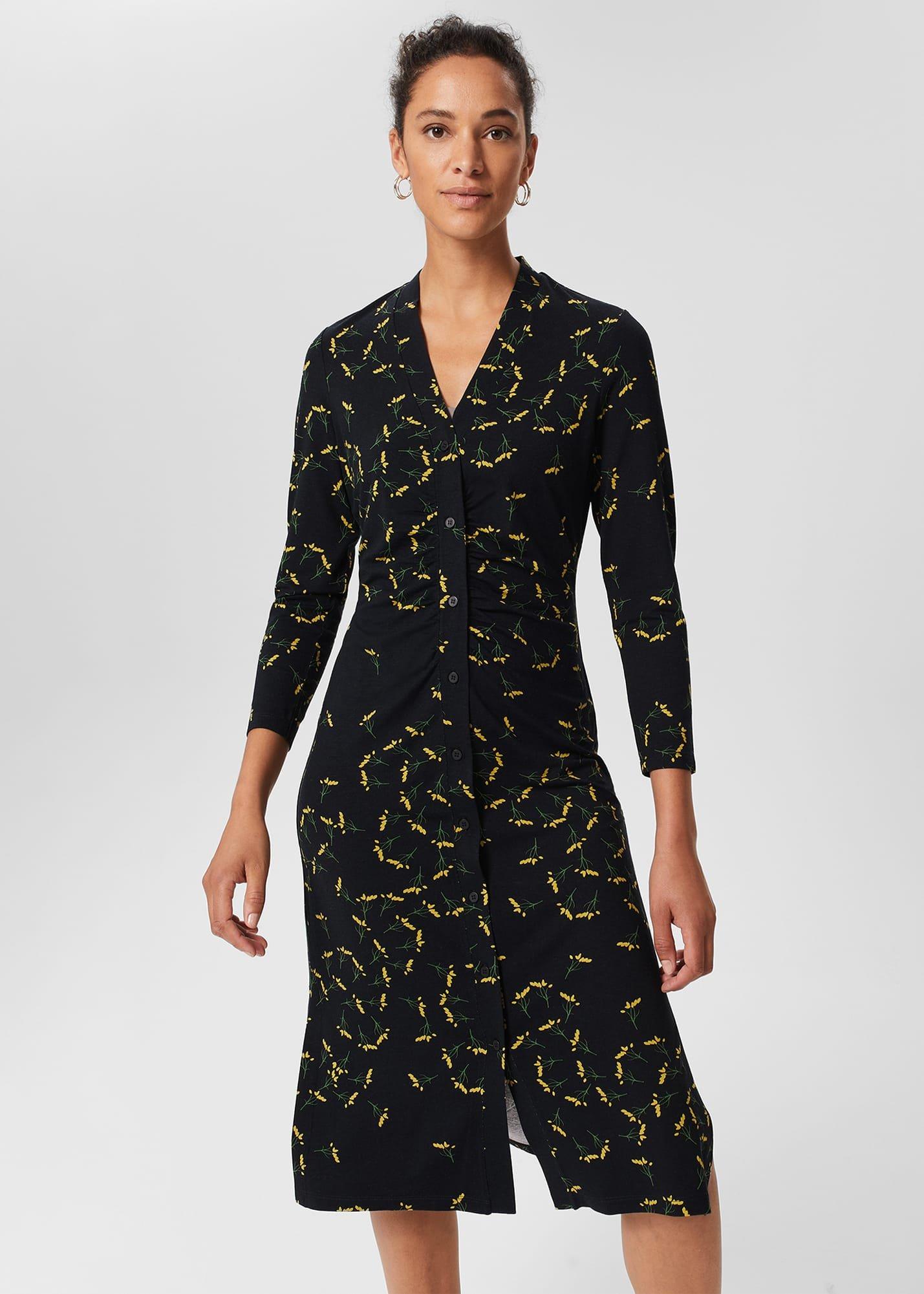 Petite Hatty Dress, Navy Chartreuse, hi-res