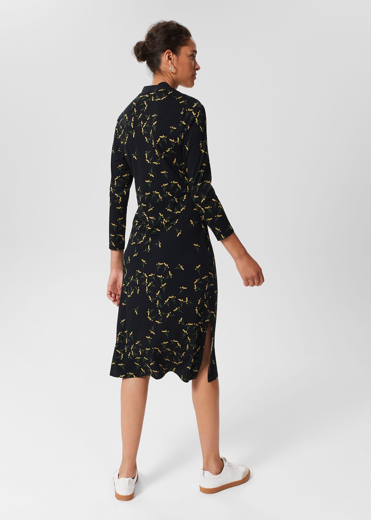 Petite Hatty Dress, Navy Chartreuse, hi-res