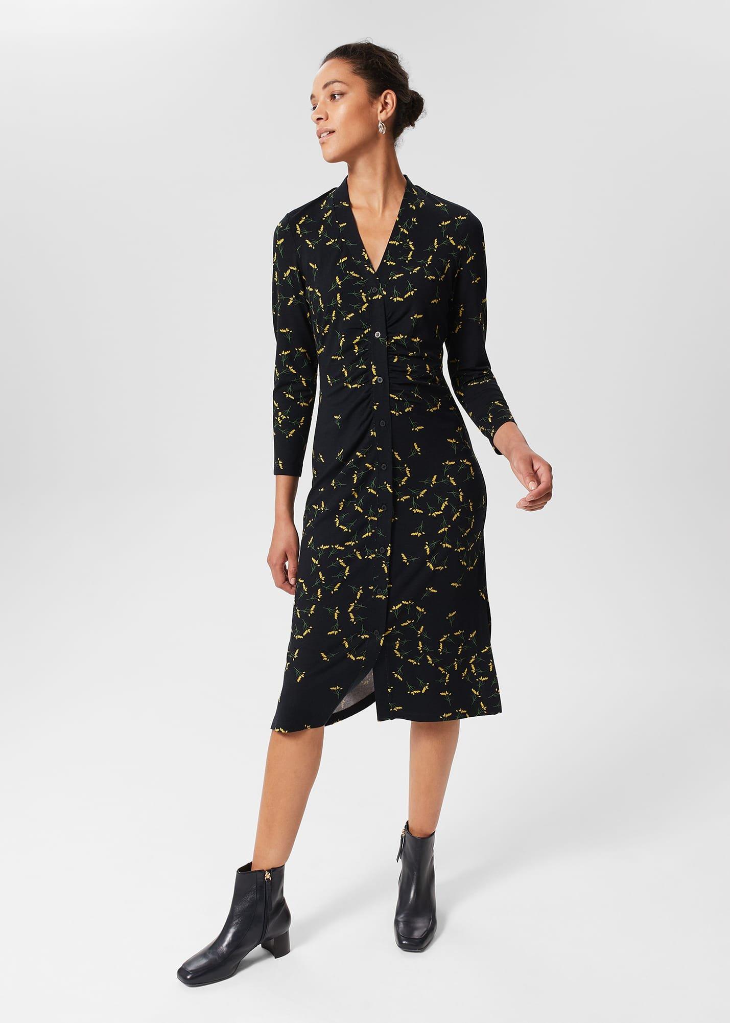Petite Hatty Dress, Navy Chartreuse, hi-res