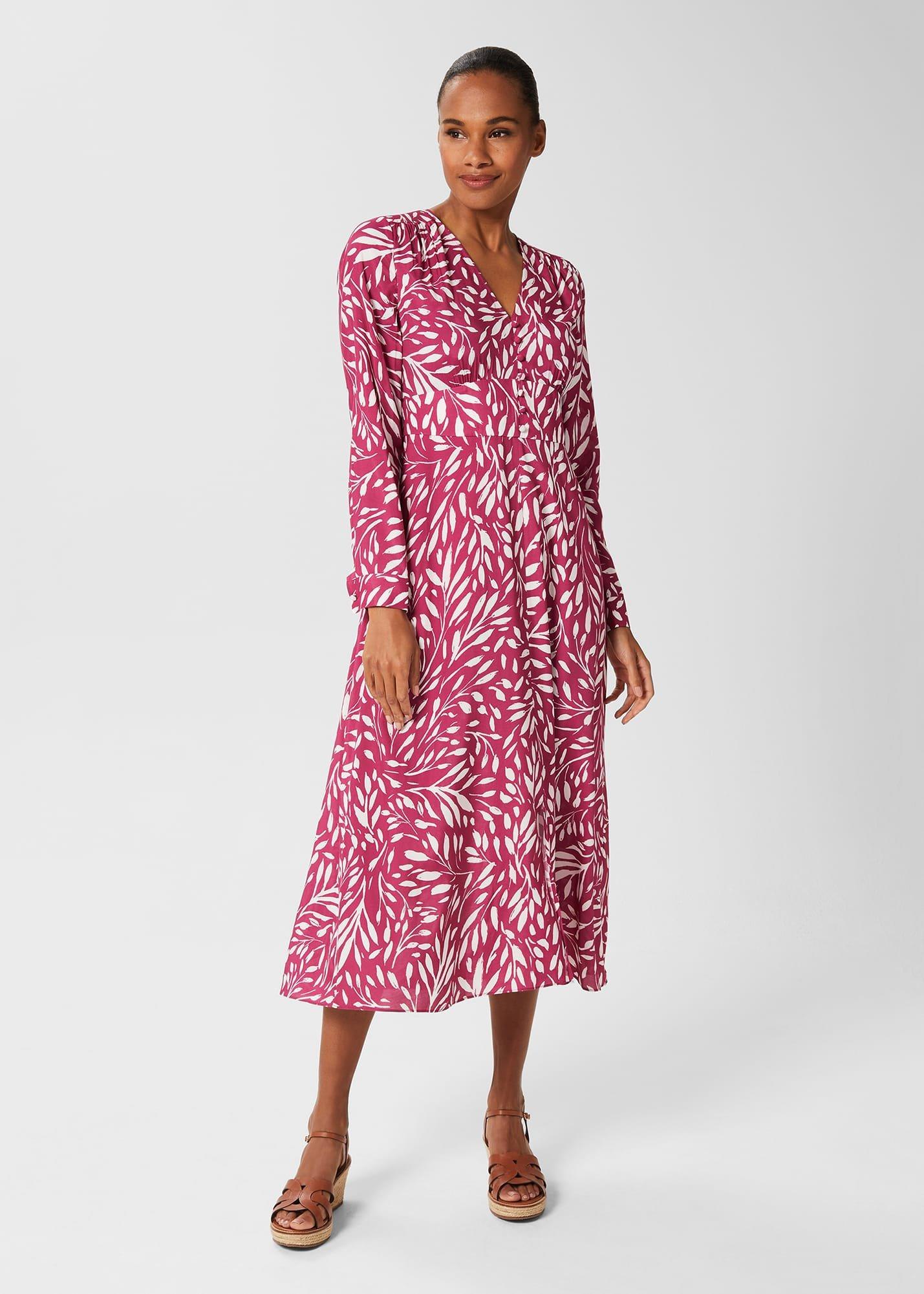 Allison Dress, Magenta Ivory, hi-res