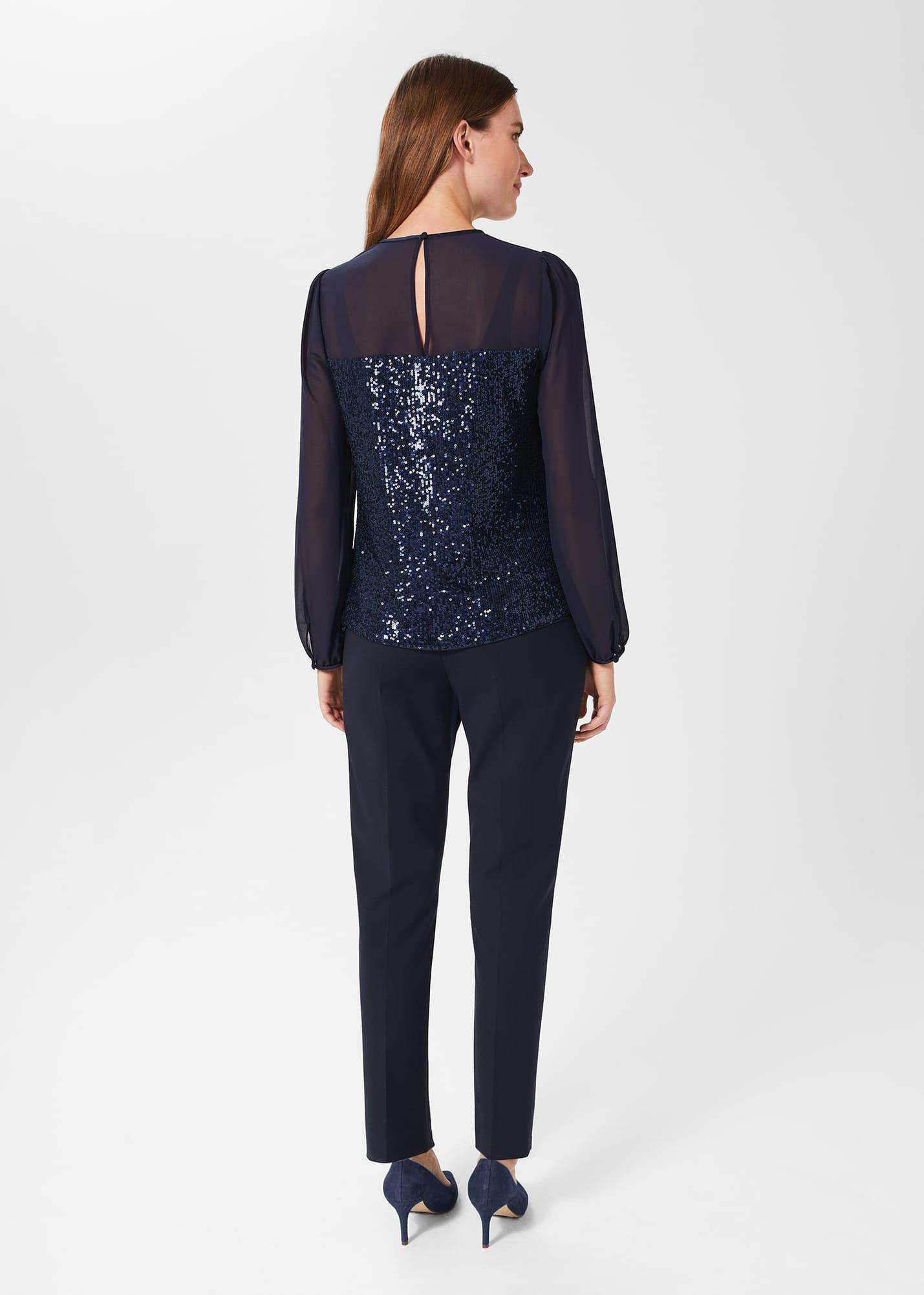Zariah Sequin Top , Navy, hi-res