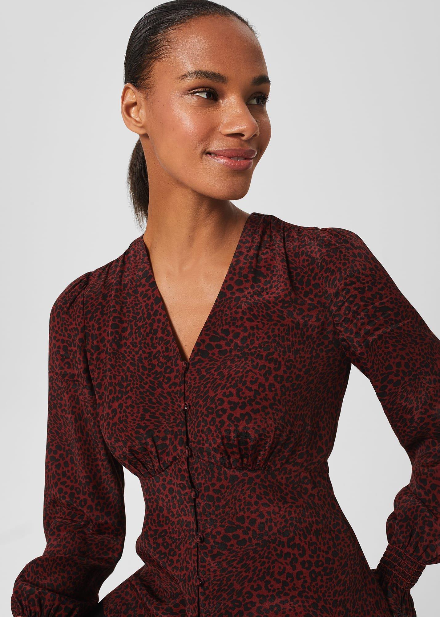 Maggie Blouse, Burgundy Black, hi-res