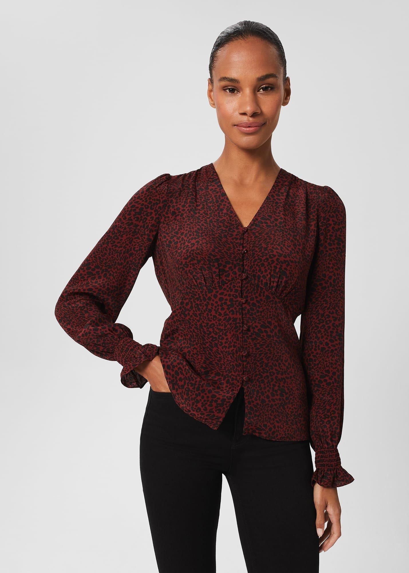 Maggie Blouse, Burgundy Black, hi-res