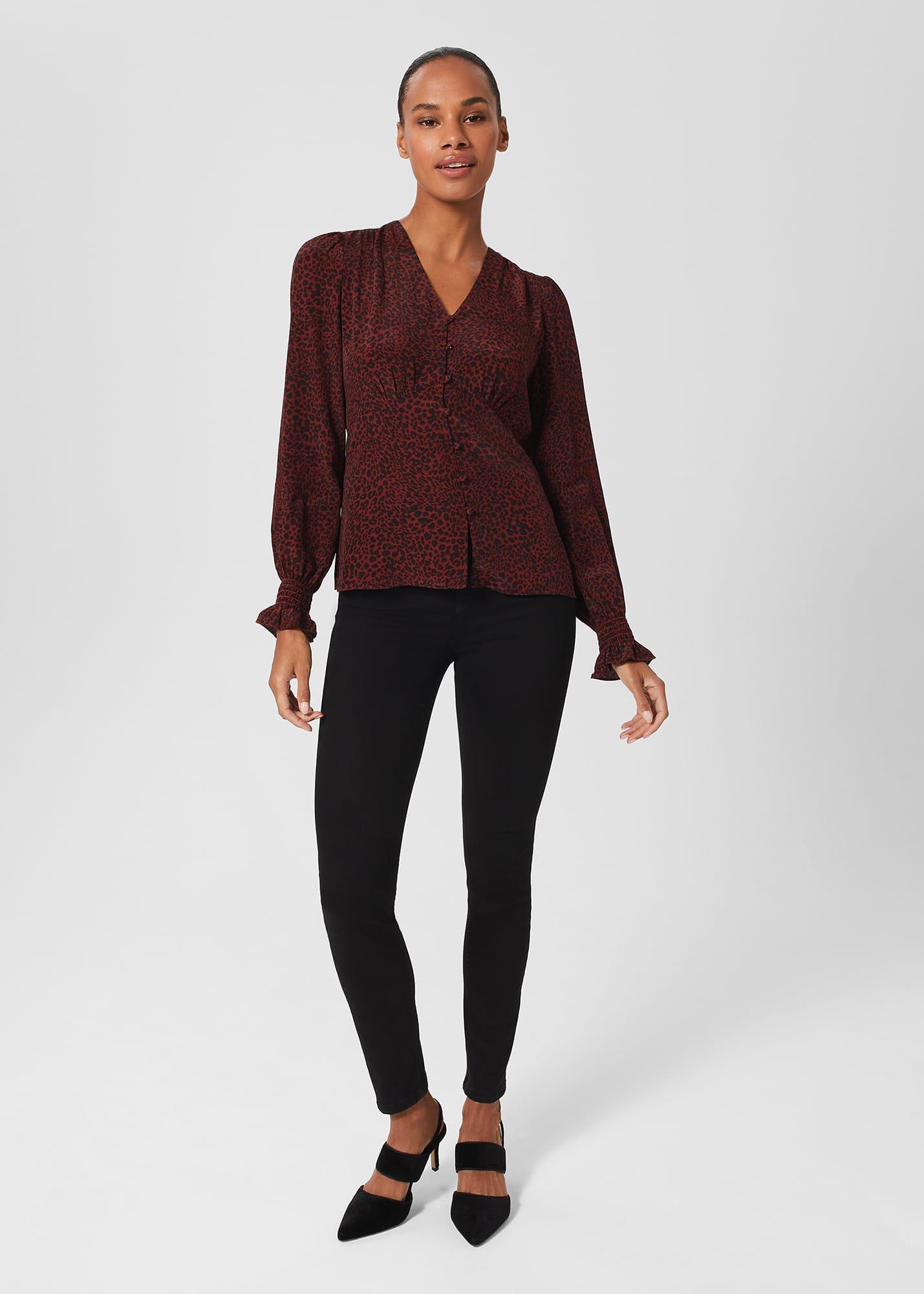 Maggie Blouse, Burgundy Black, hi-res