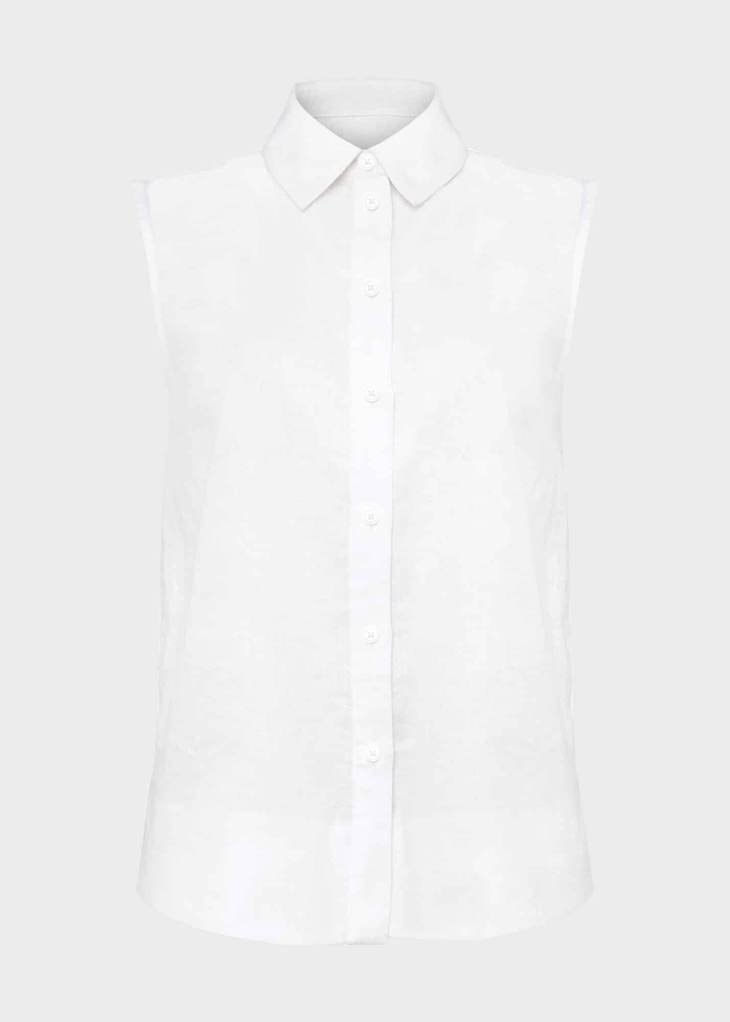 Salem Linen Top , White, hi-res
