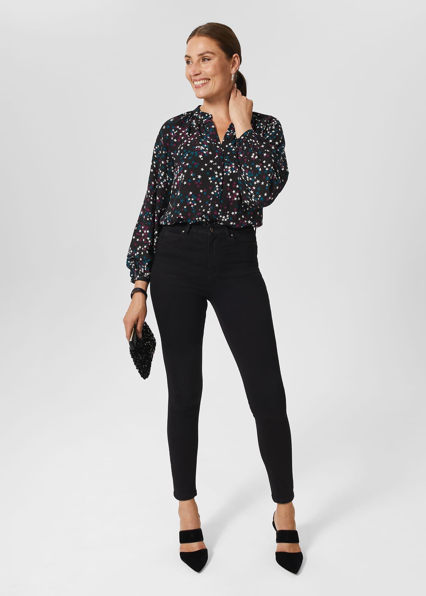 Alycia Star Blouse, Black Multi, hi-res