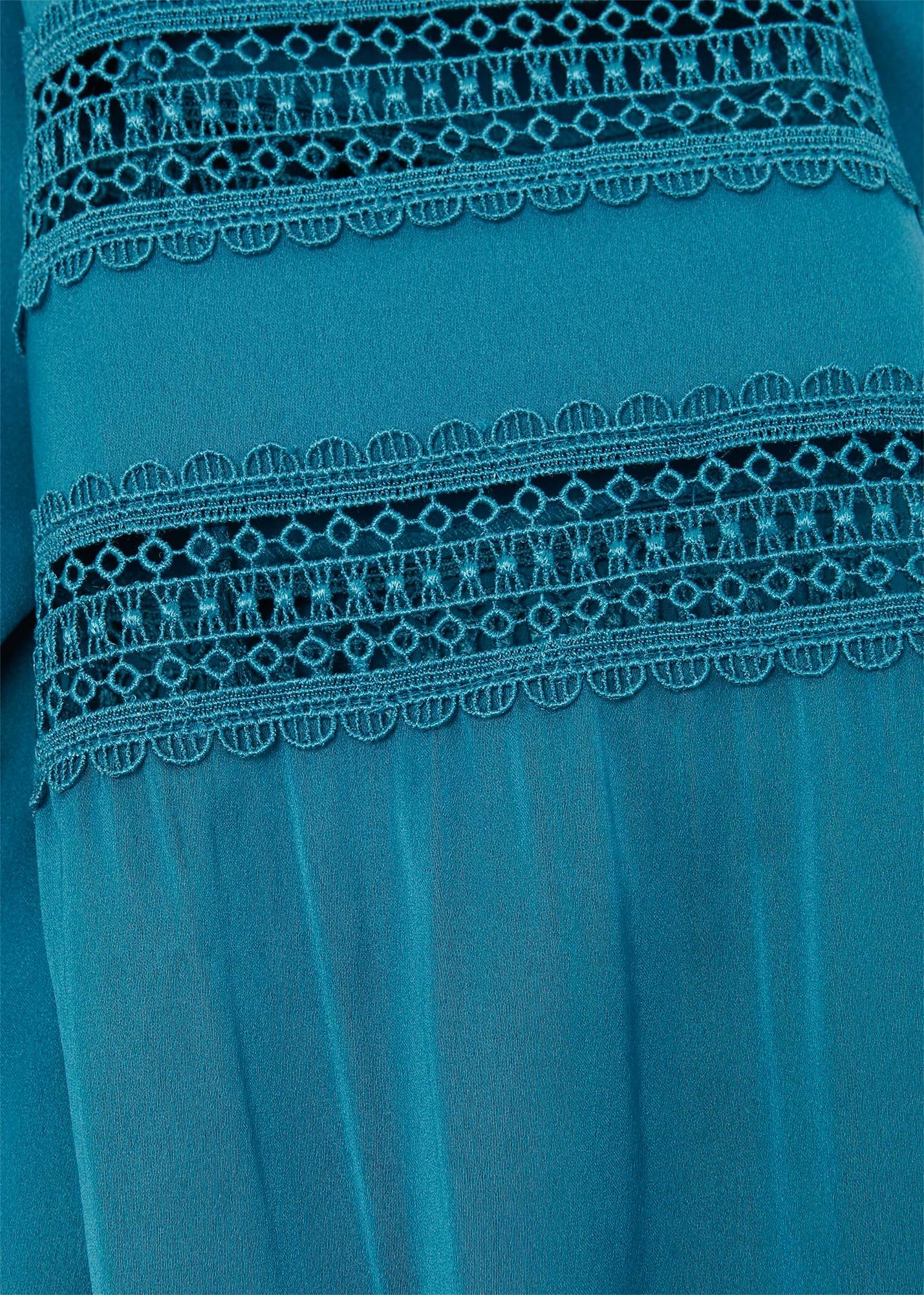 Evianna Lace Detail Blouse , Deep Jade Blue, hi-res