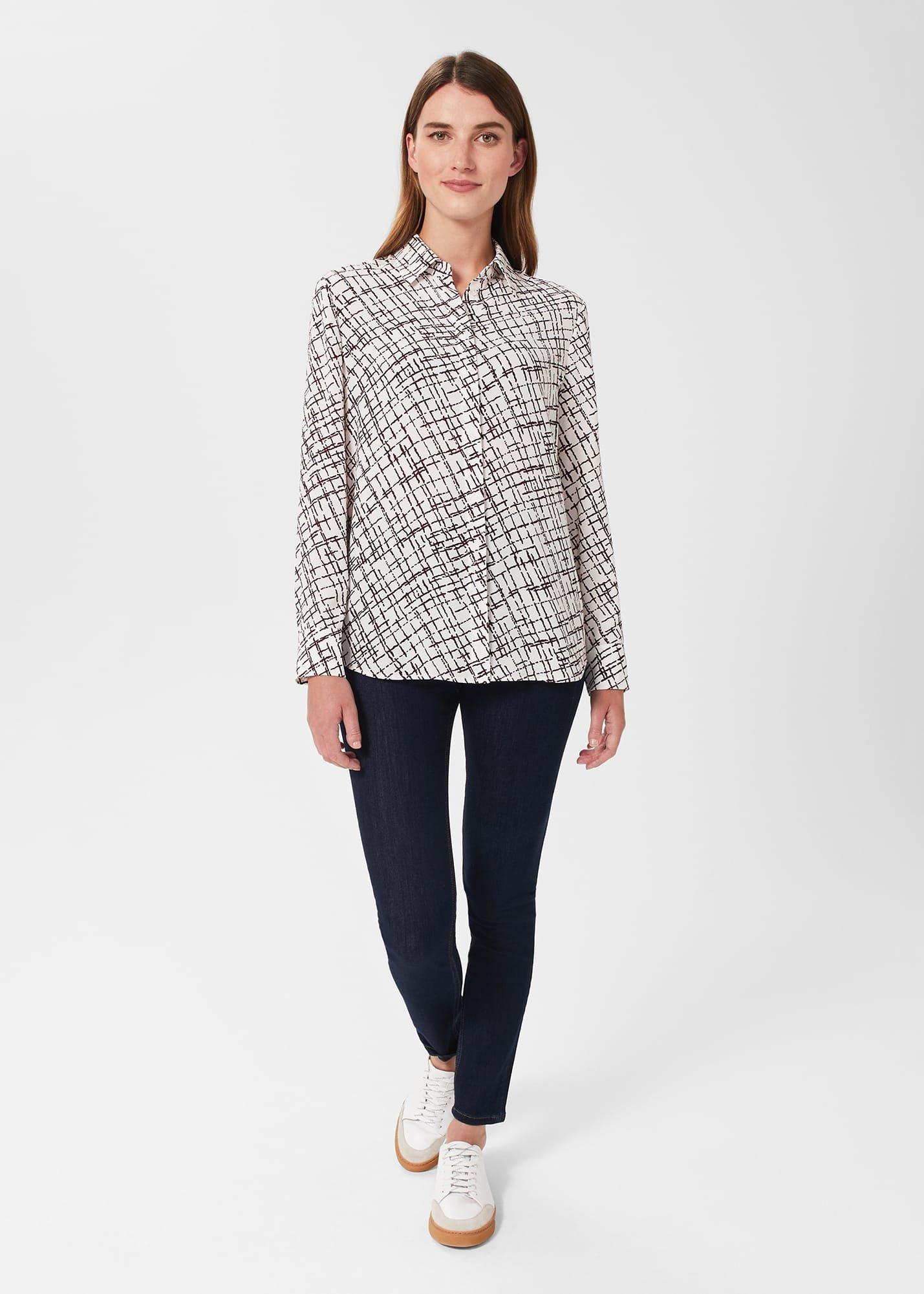 Eva Shirt, Ivory Plum, hi-res