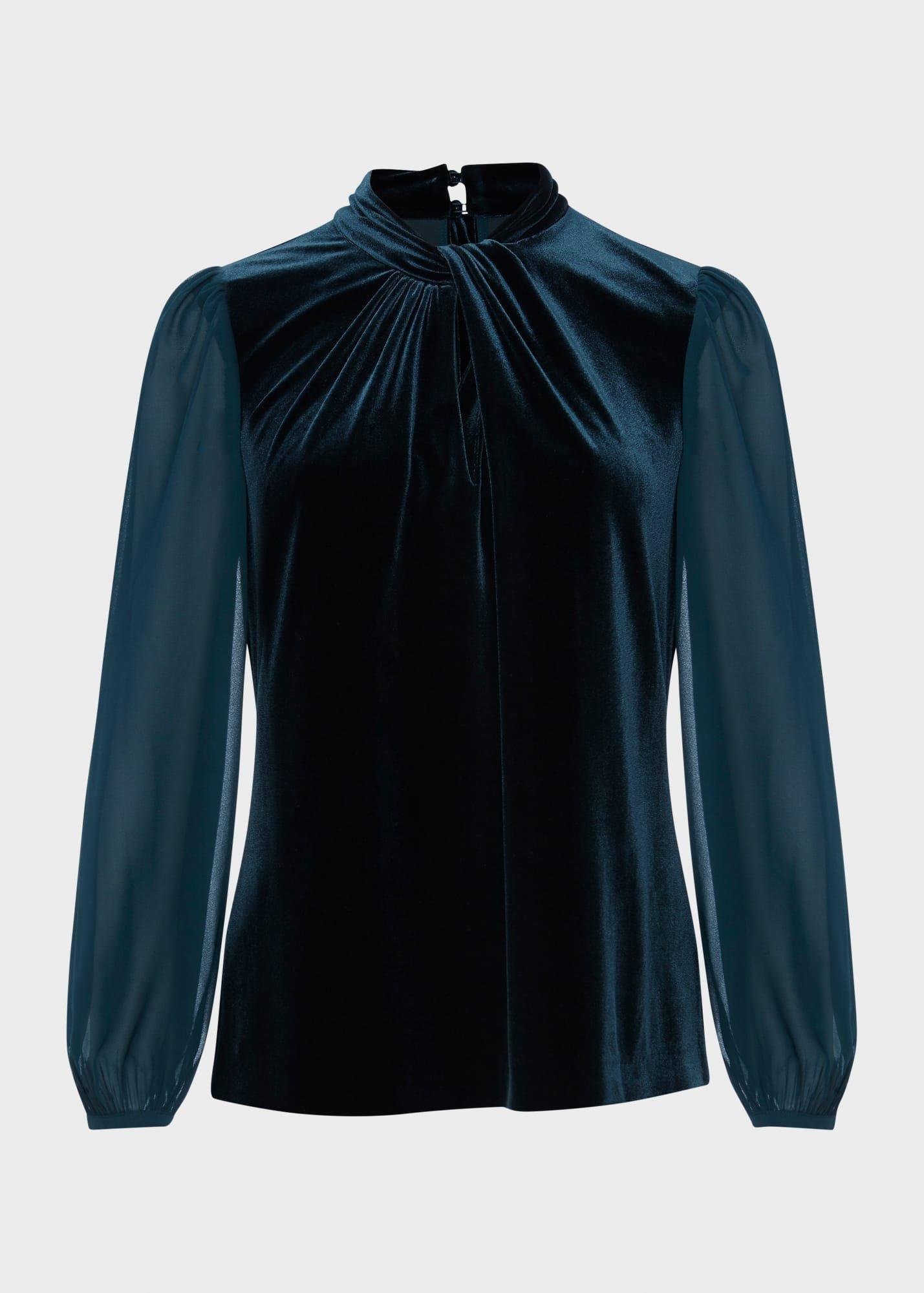 Faye Velvet Top , Evergreen, hi-res