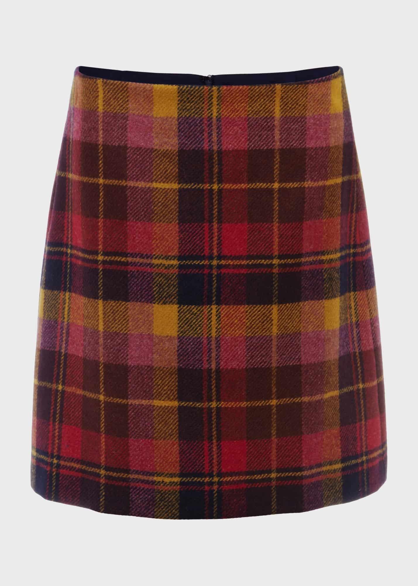 Lacey Wool Skirt, Raspberry Multi, hi-res