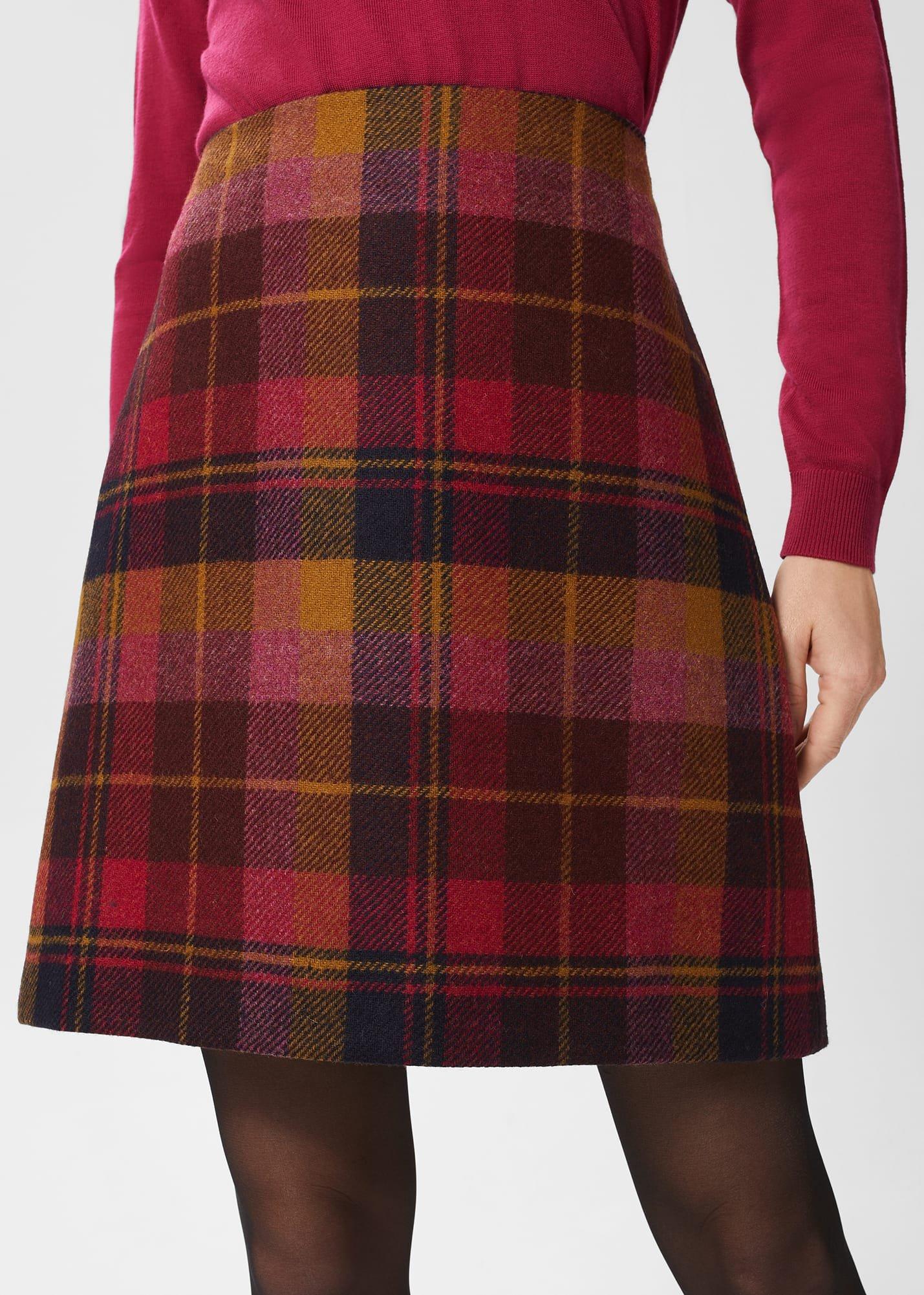 Lacey Wool Skirt, Raspberry Multi, hi-res