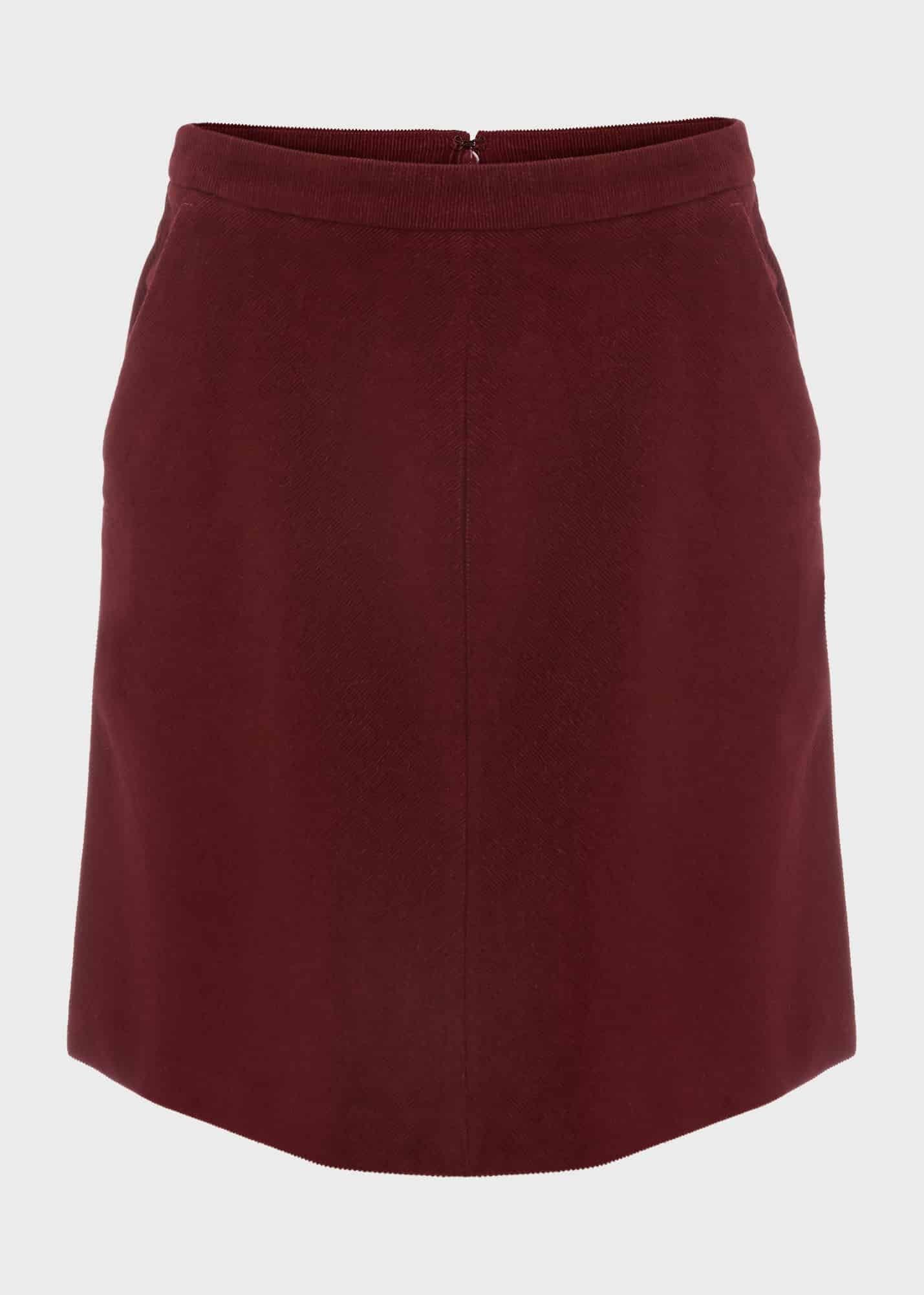 Ria Cord Mini Skirt , Deep Berry Red, hi-res
