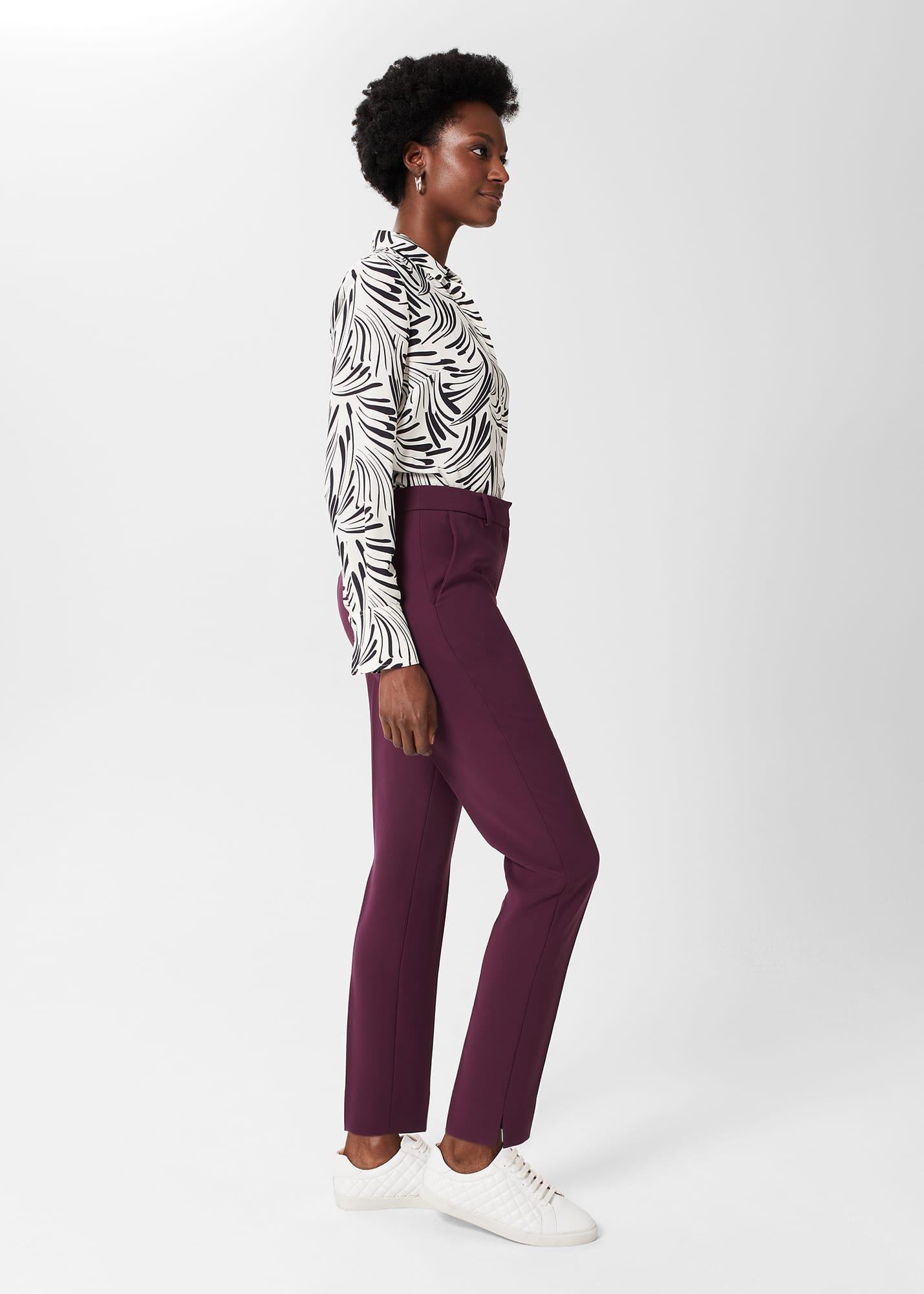 Adelia Tapered Trousers, Deep Plum, hi-res