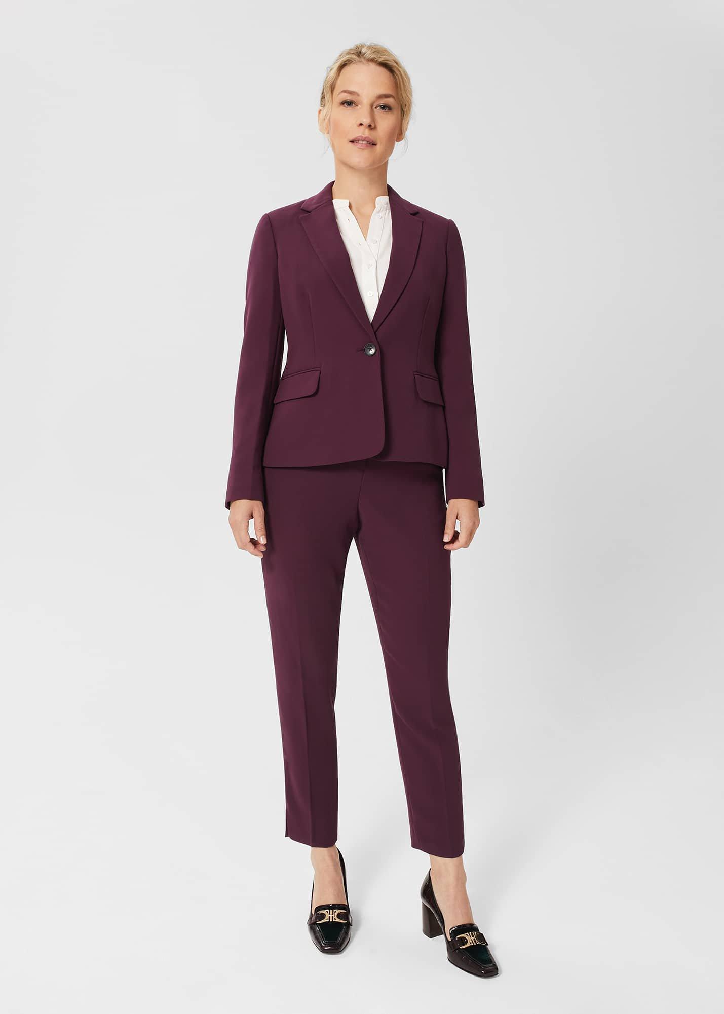 Petite Adelia Trousers, Deep Plum, hi-res