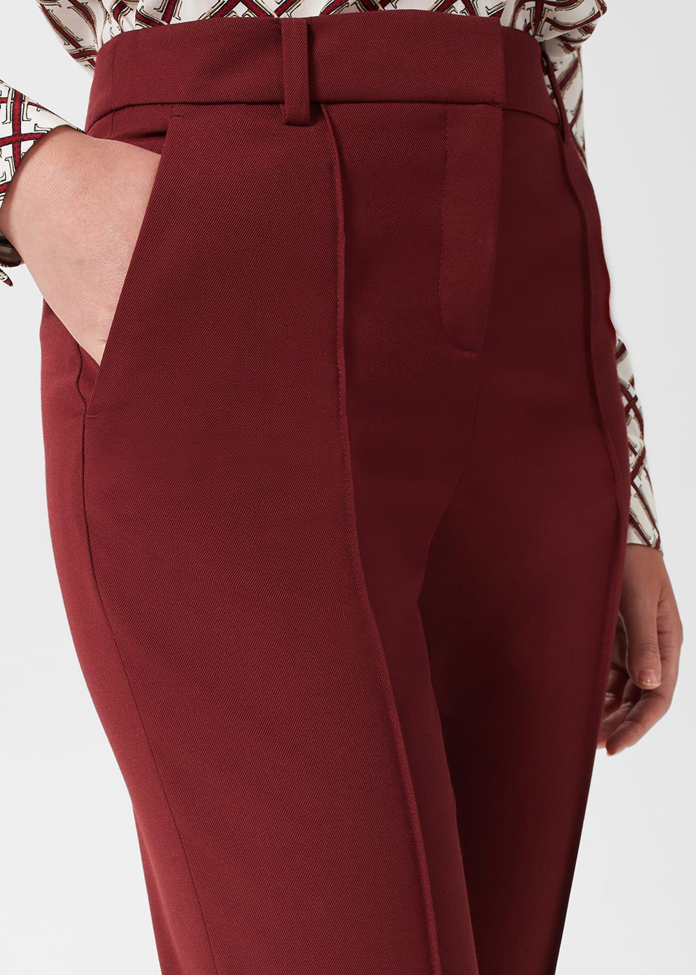 Melody Twill Trousers, Deep Vermillion, hi-res