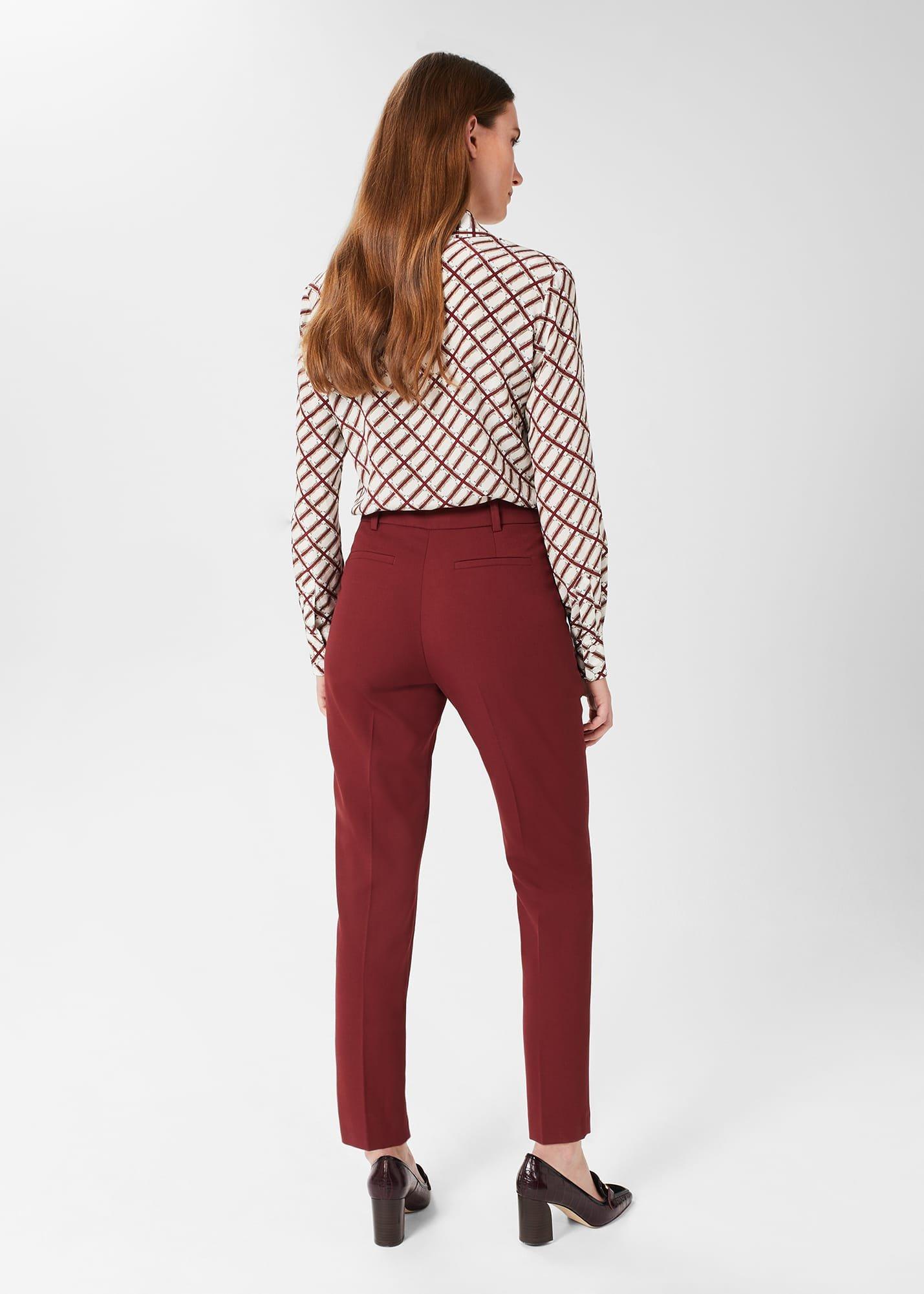 Melody Twill Trousers, Deep Vermillion, hi-res