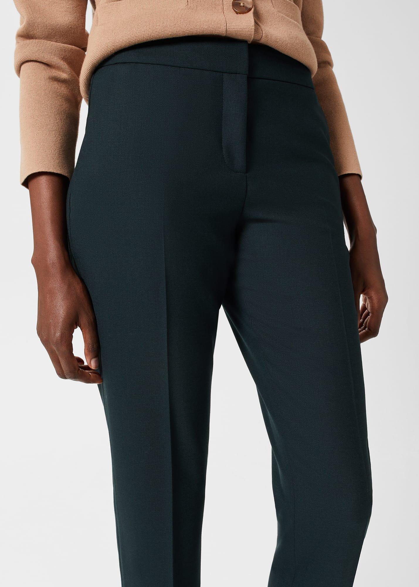 Gael Wool Blend Trousers, Deep Pine Green, hi-res