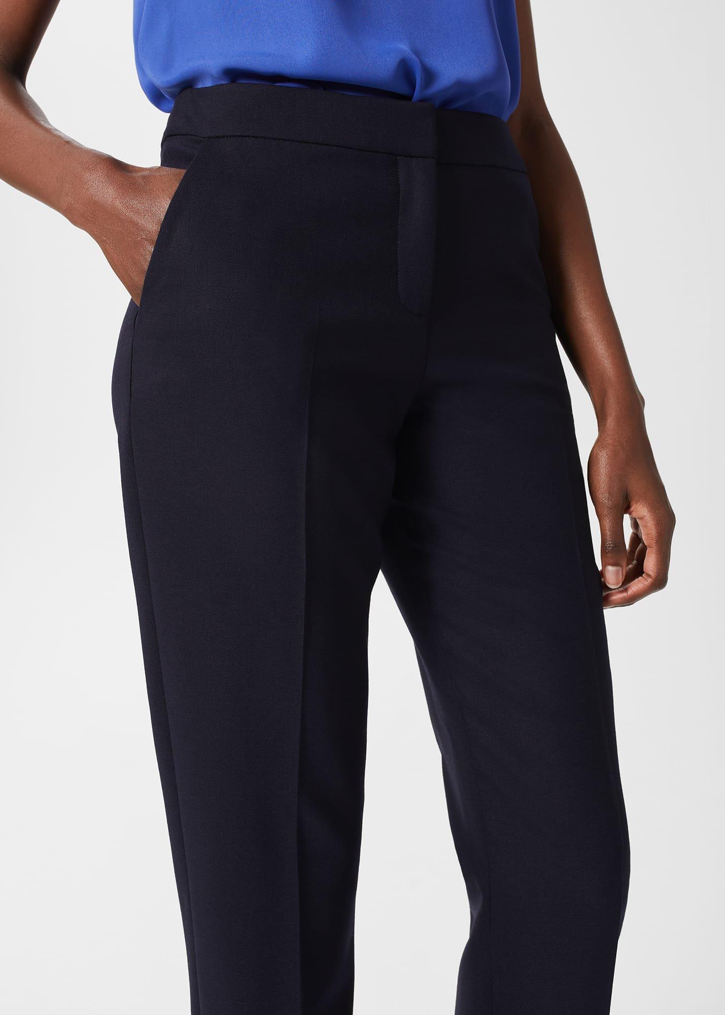 Gael Wool Blend Trousers, Navy, hi-res