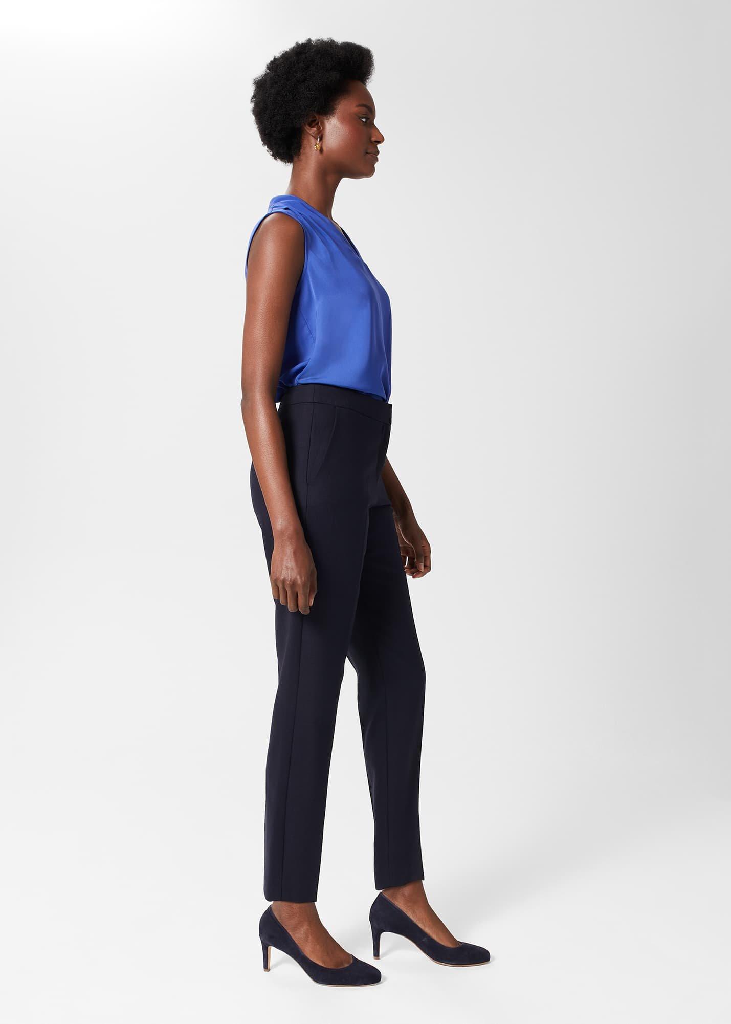 Gael Wool Blend Trousers, Navy, hi-res