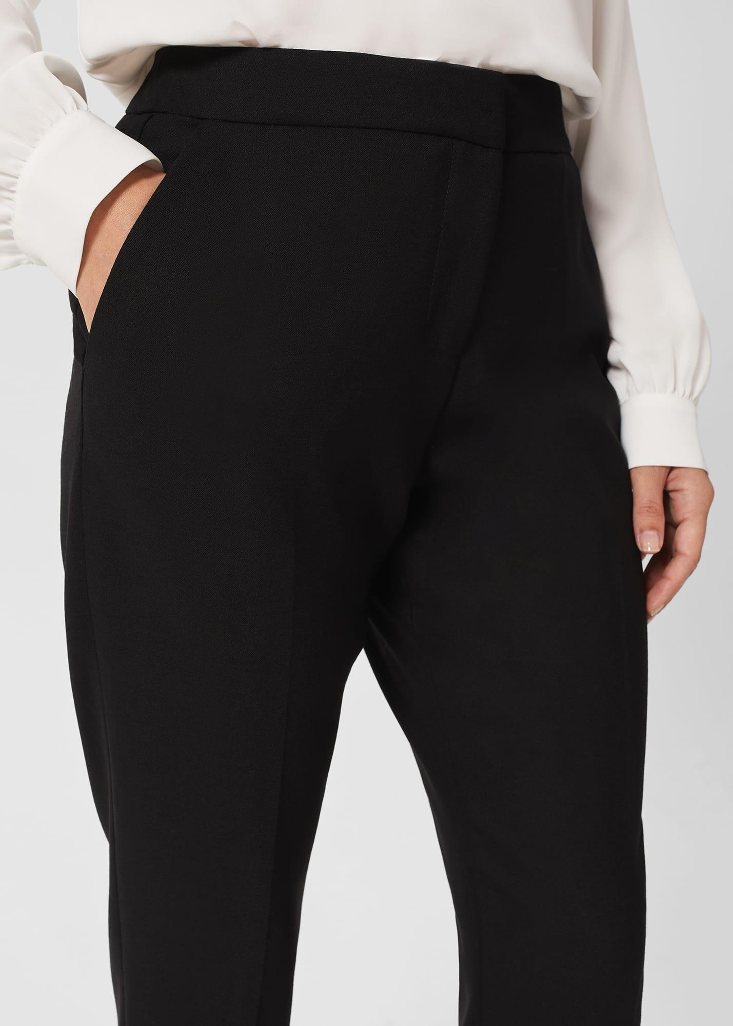 Petite Gael Wool Blend Trousers, Black, hi-res