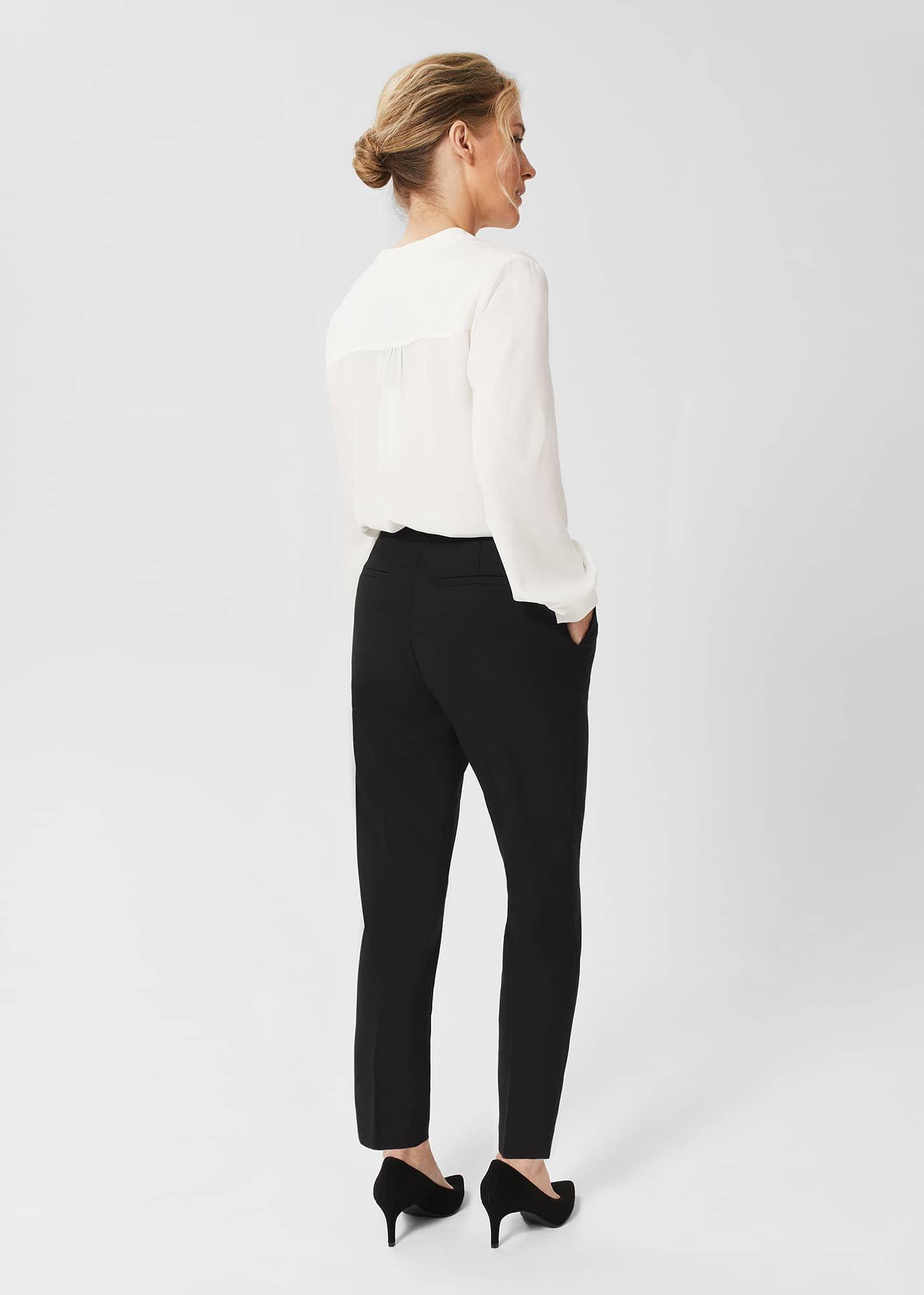 Petite Gael Wool Blend Trousers, Black, hi-res