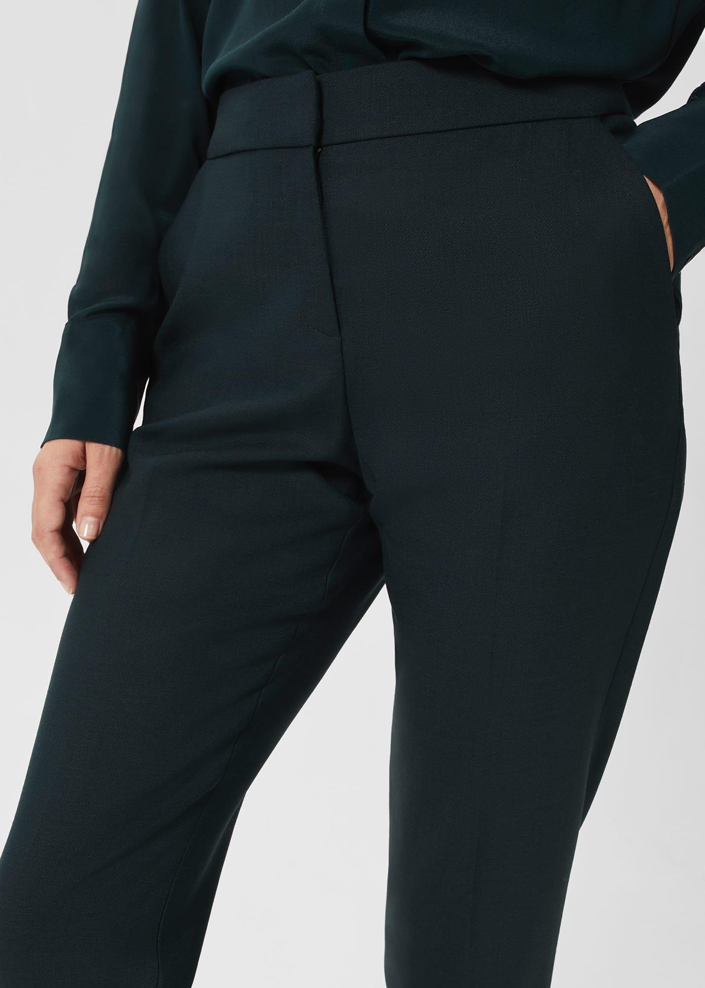 Petite Gael Wool Blend Trousers, Deep Pine Green, hi-res
