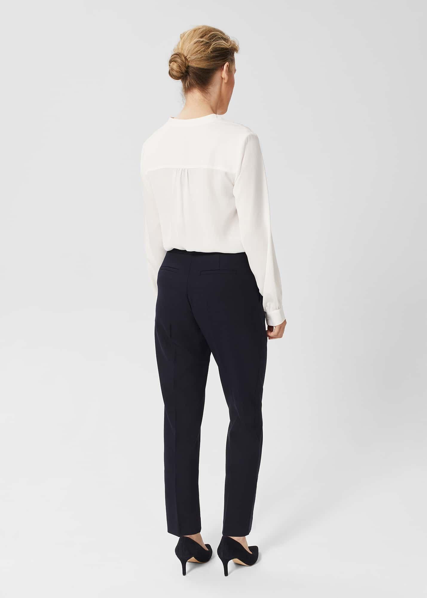 Petite Gael Wool Blend Trousers, Navy, hi-res