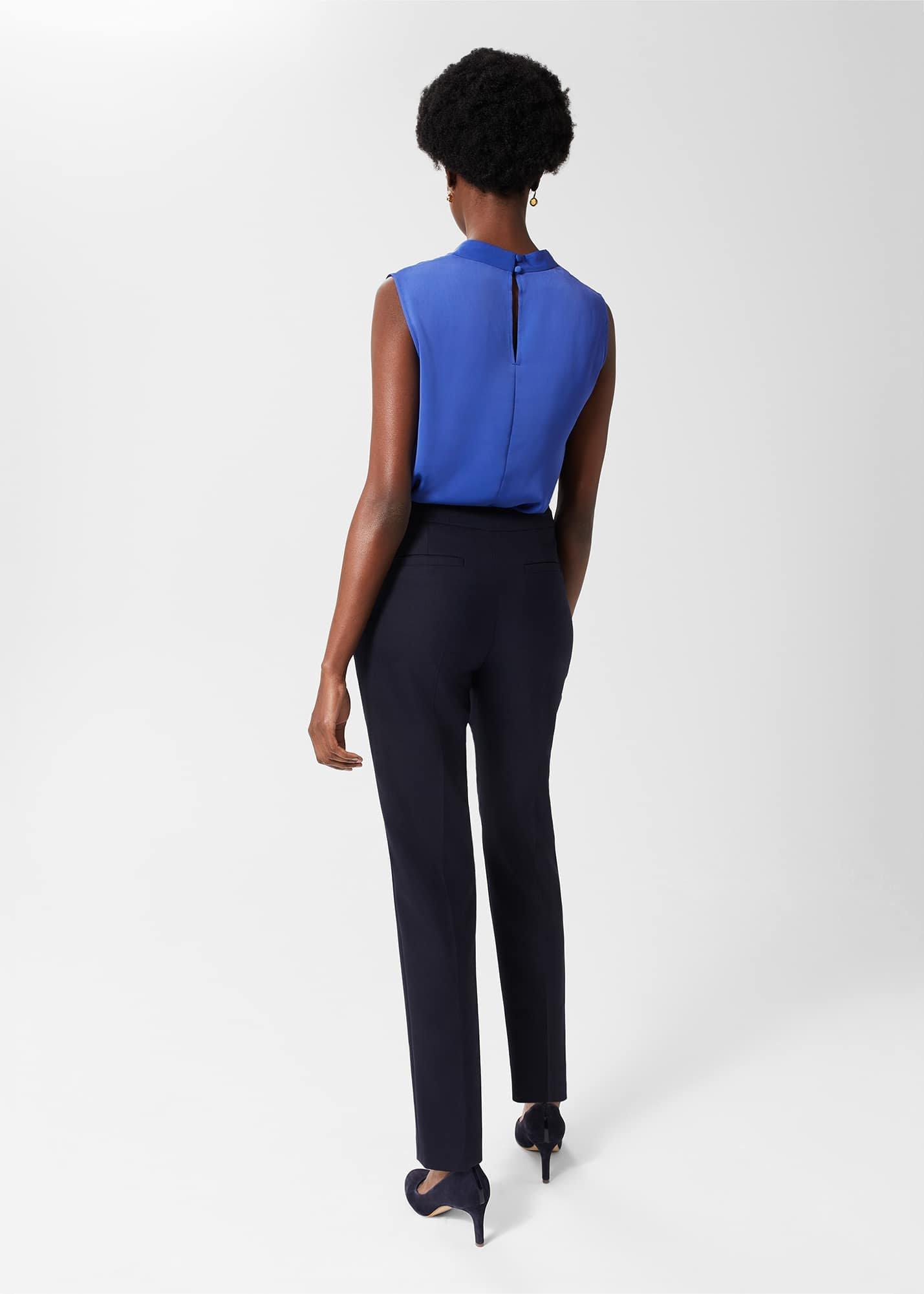 Petite Gael Wool Blend Trousers, Navy, hi-res