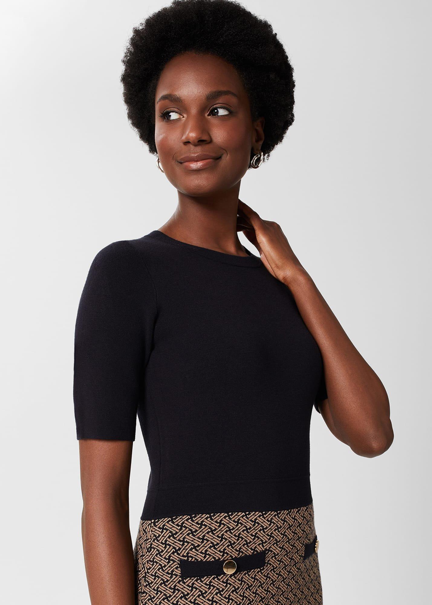 Perrie Knitted Dress, Navy Multi, hi-res