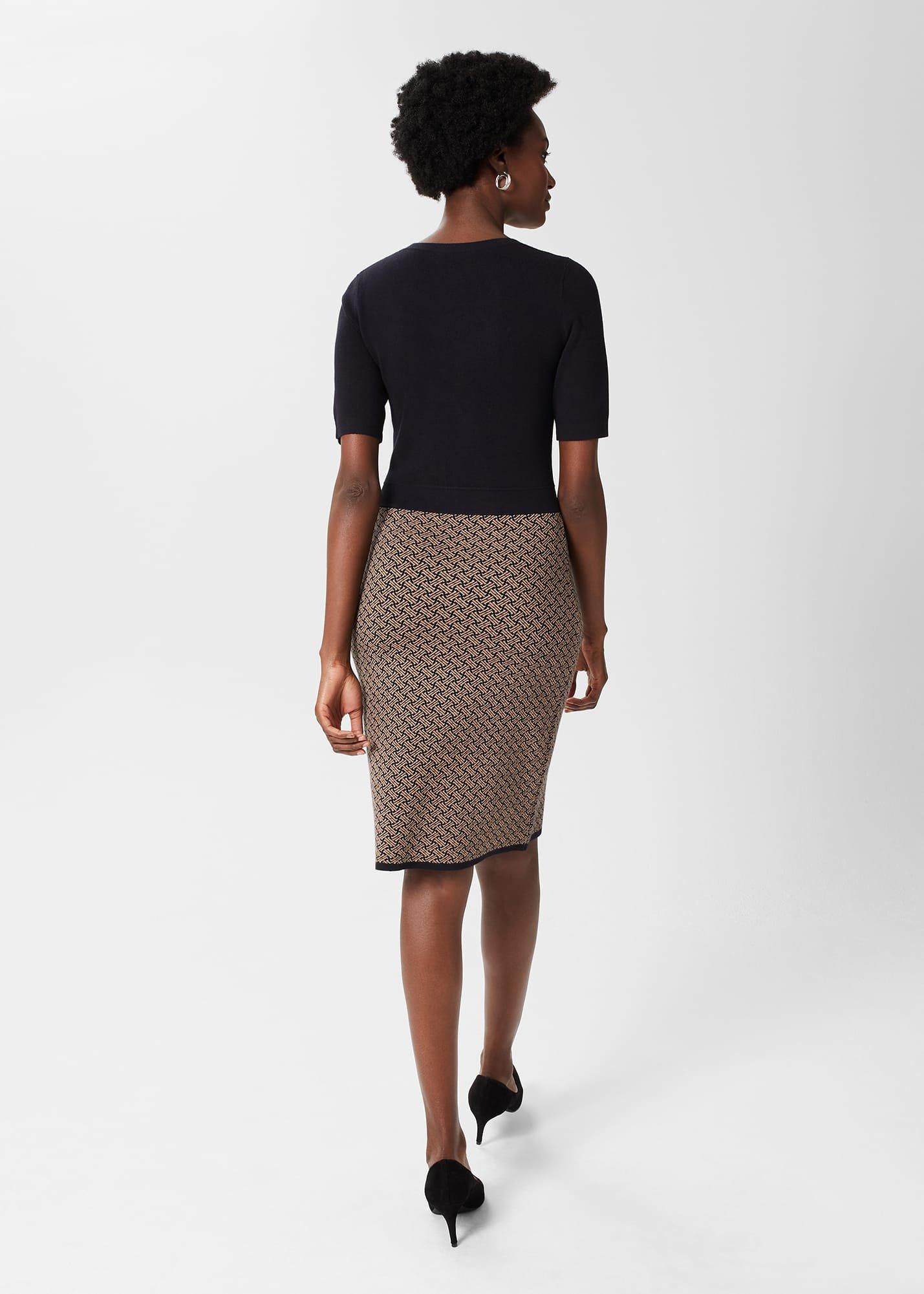 Perrie Knitted Dress, Navy Multi, hi-res