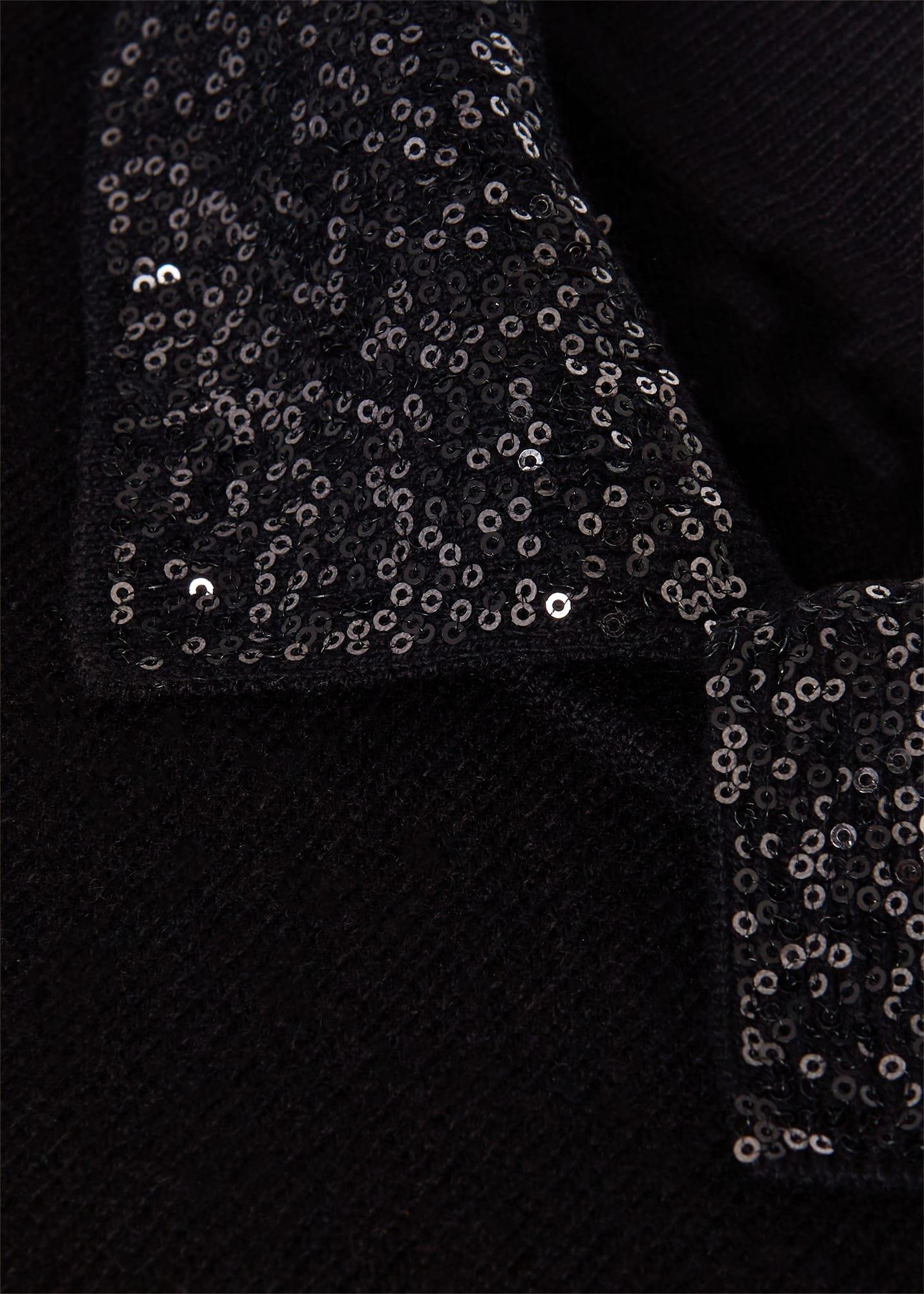Priya Sequin Wool Cashmere Jumper, Black, hi-res