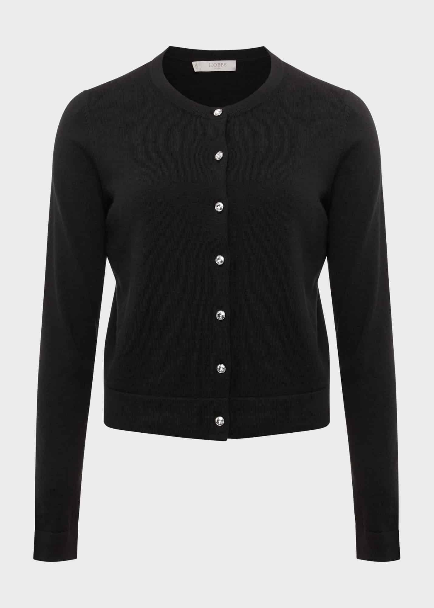 Lea Cardigan With Merino Wool, Charcoal, hi-res