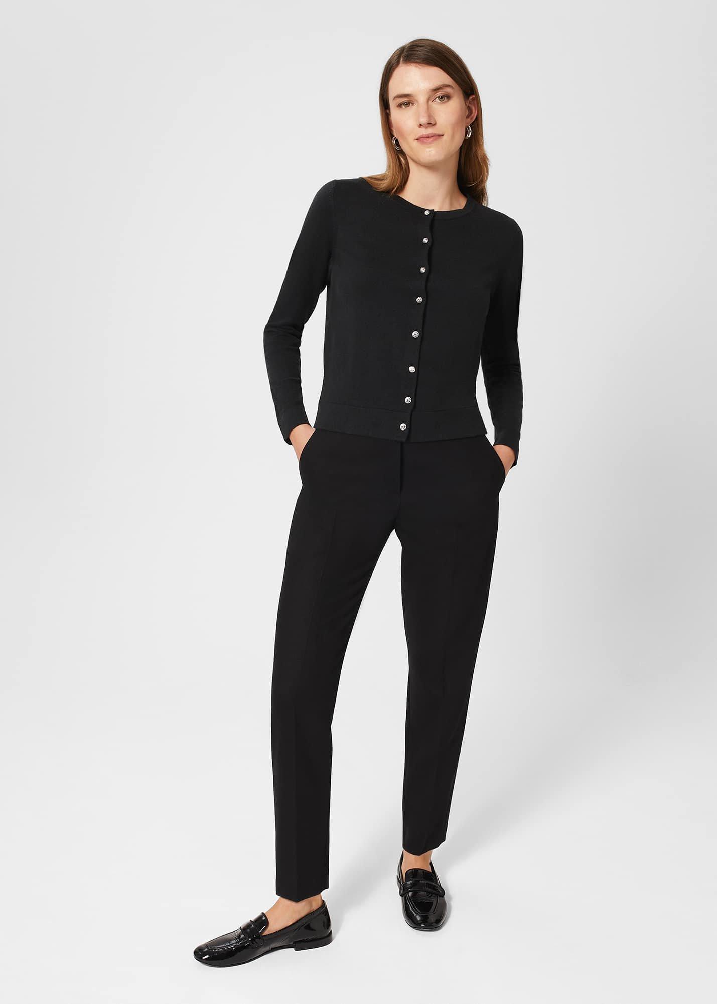 Lea Cardigan With Merino Wool, Charcoal, hi-res