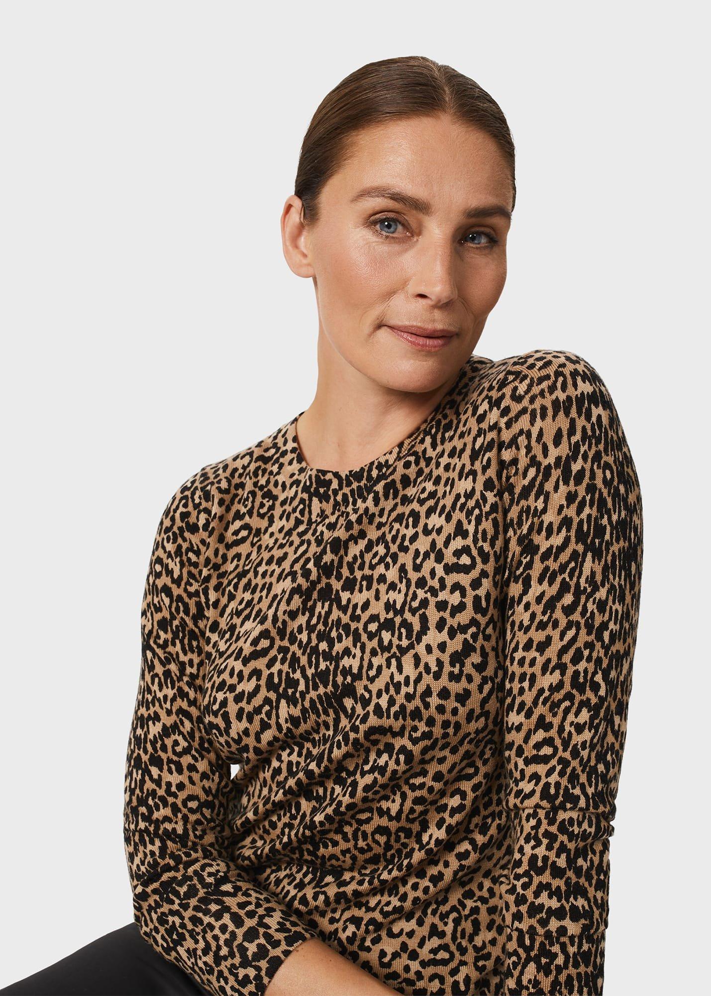 Katherine Merino Wool Jumper, Brown Multi, hi-res