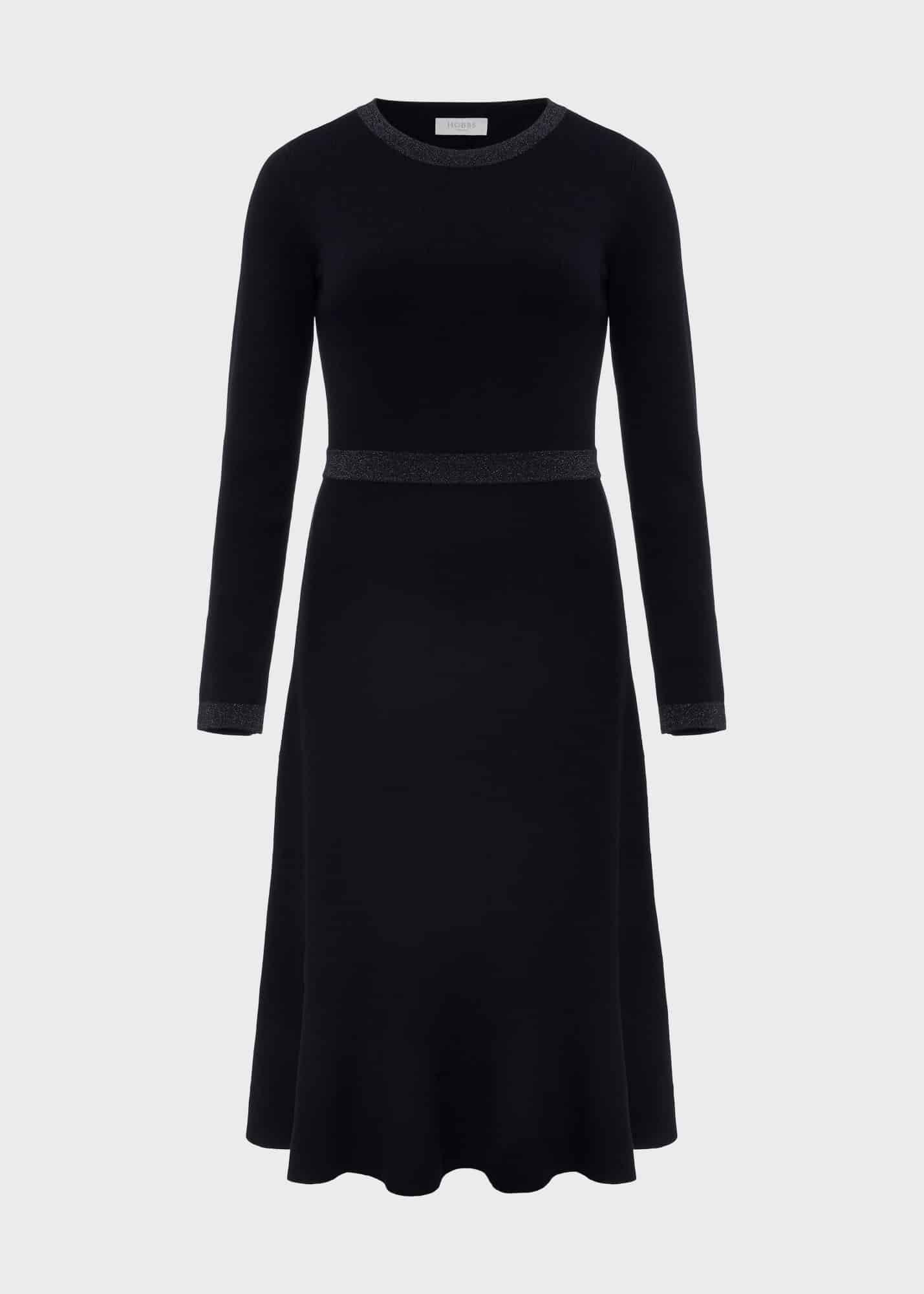 Cleo Knitted Dress, Navy, hi-res