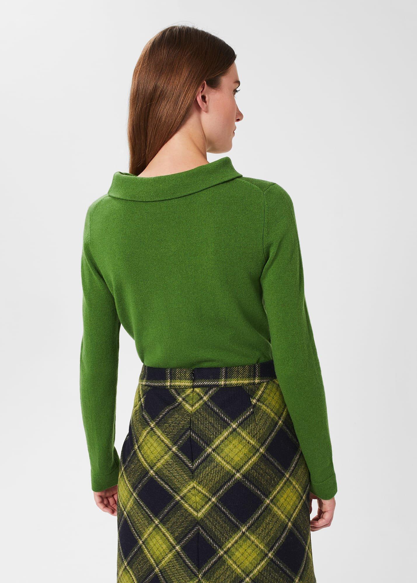 Audrey Wool Cashmere Sweater, Emerald Green, hi-res