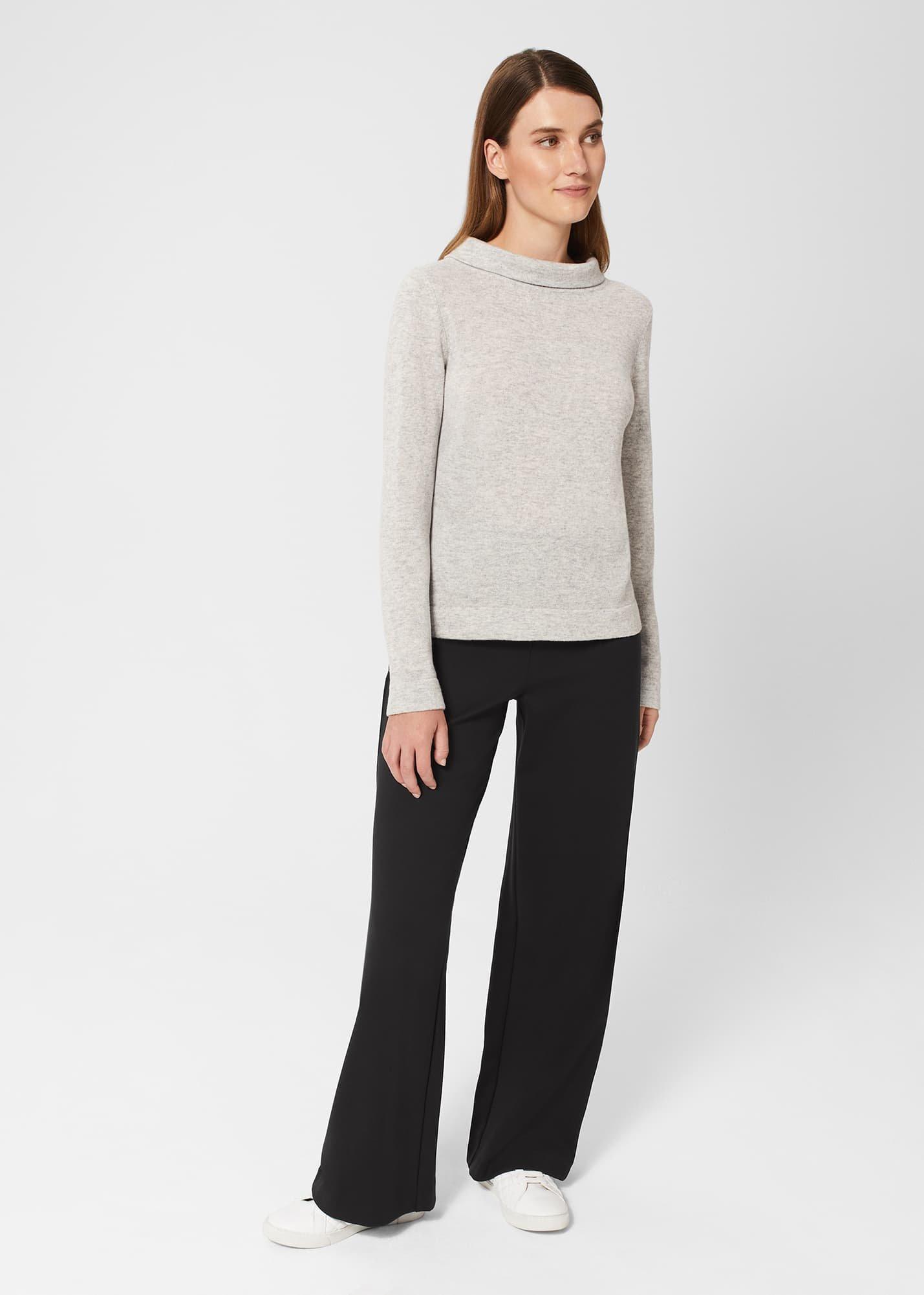 Audrey Wool Cashmere Jumper, Pale Grey Marl, hi-res