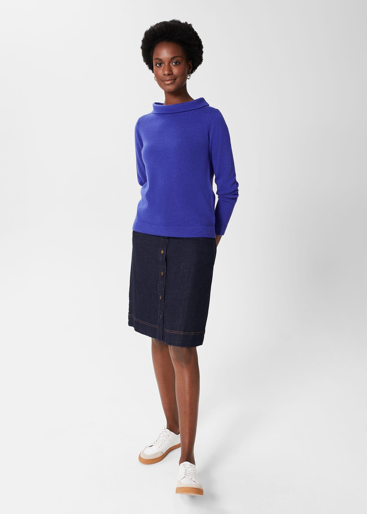 Audrey Wool Cashmere Jumper, Rich Cobalt, hi-res