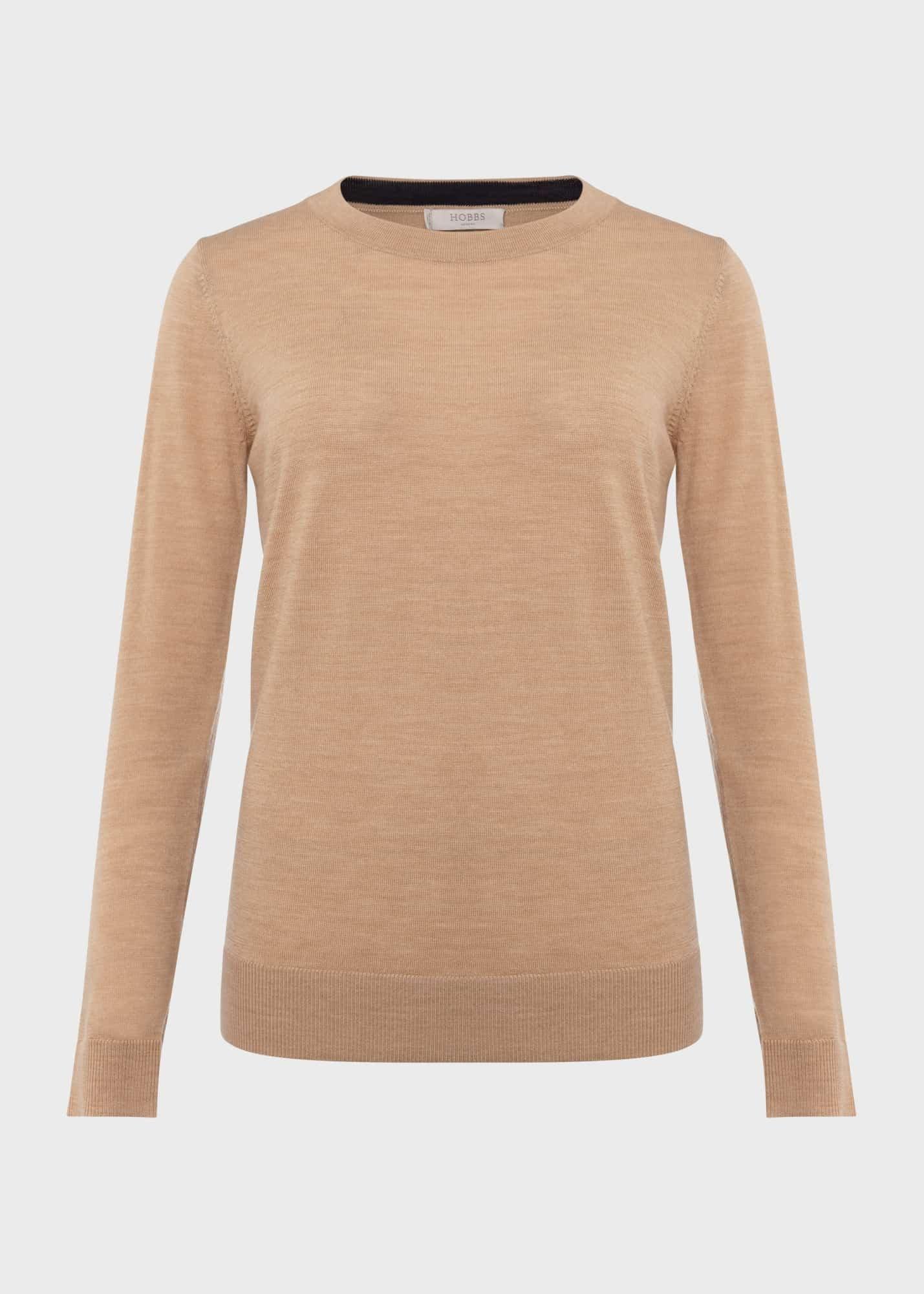 Penny Merino Wool Jumper, Camel, hi-res