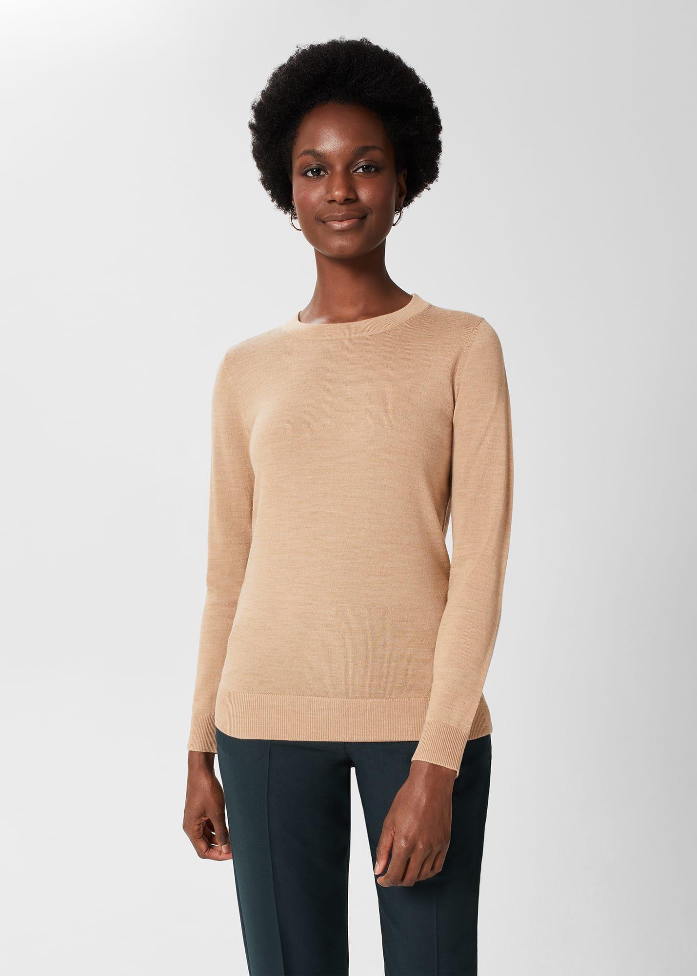 Penny Merino Wool Jumper, Camel, hi-res