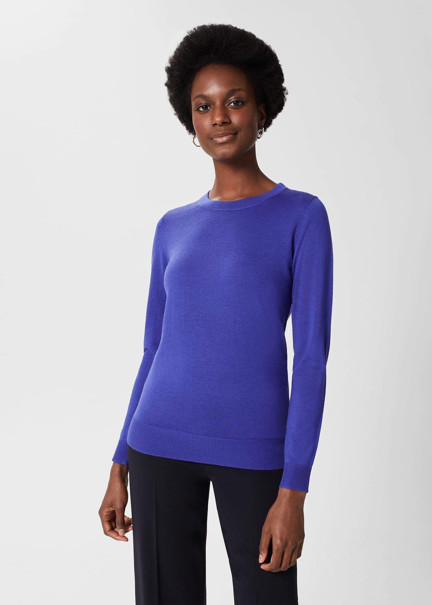 Penny Merino Wool Jumper, Rich Cobalt, hi-res
