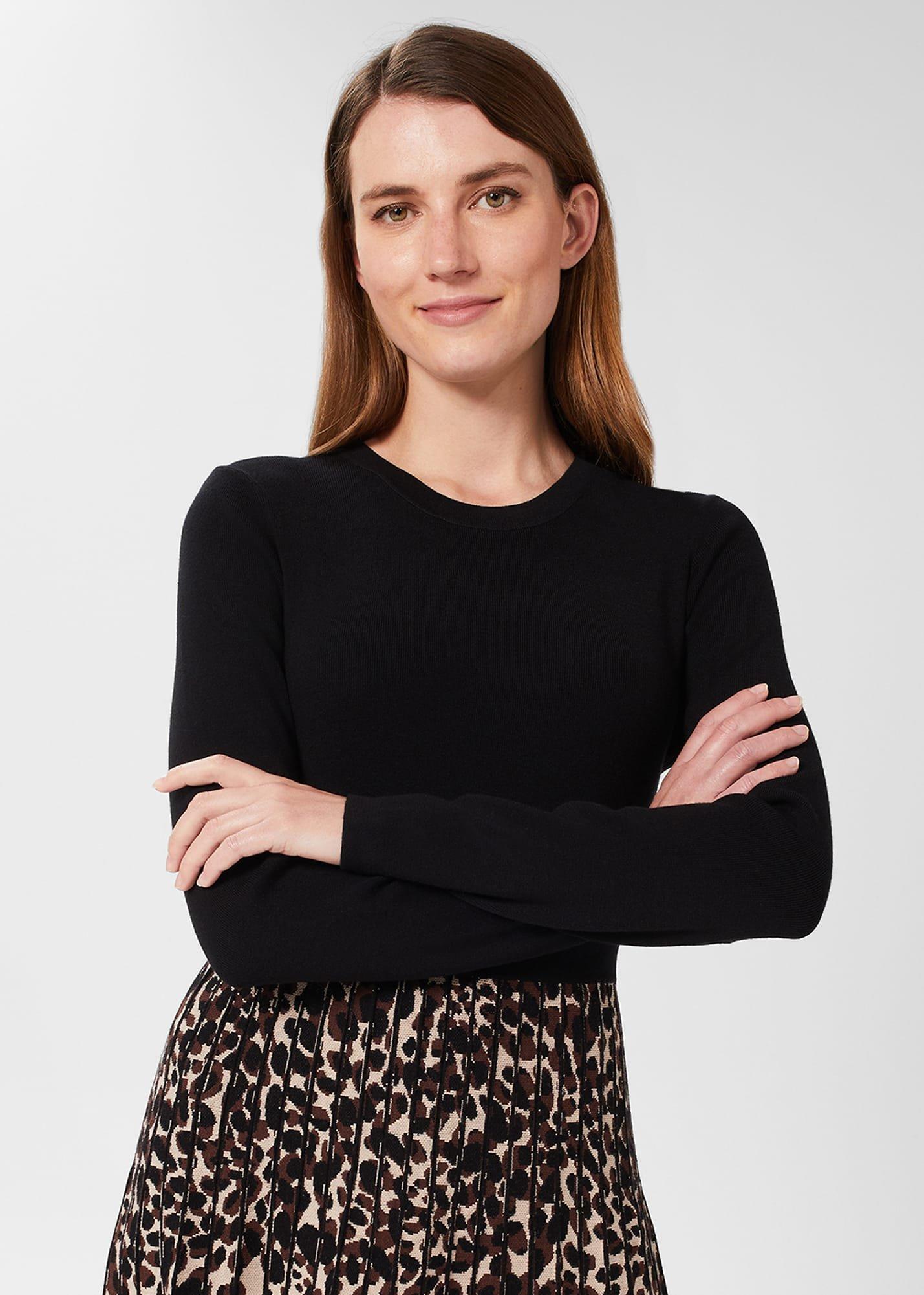 Harlie Knitted Dress, Black Brown, hi-res